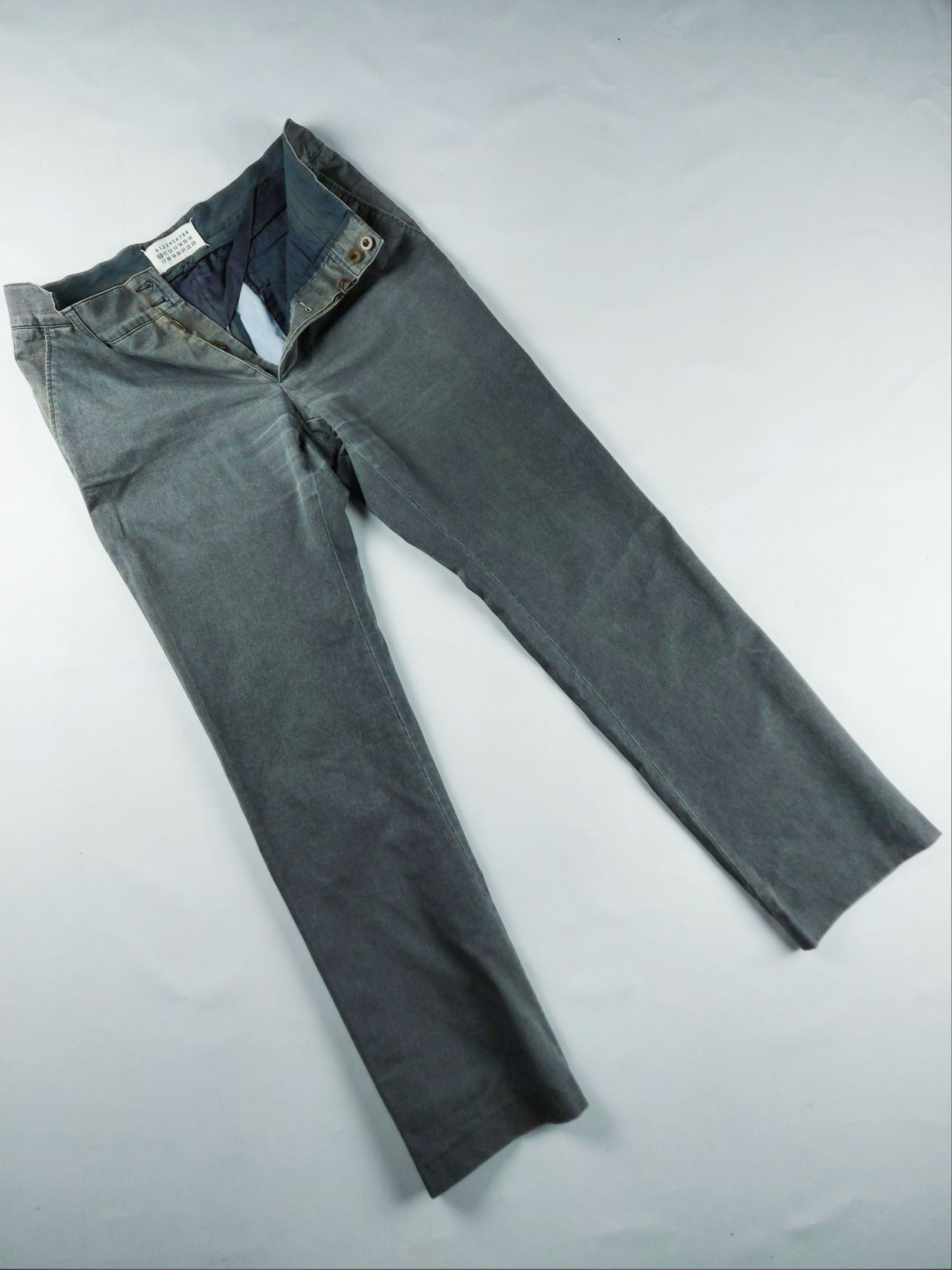 Pantalon Habillé Homme Maison Martin Margiela - Taille 38, 100% Laine, Rayé Gris, Longueur Intérieure 35", Neuf Avec étiquettes