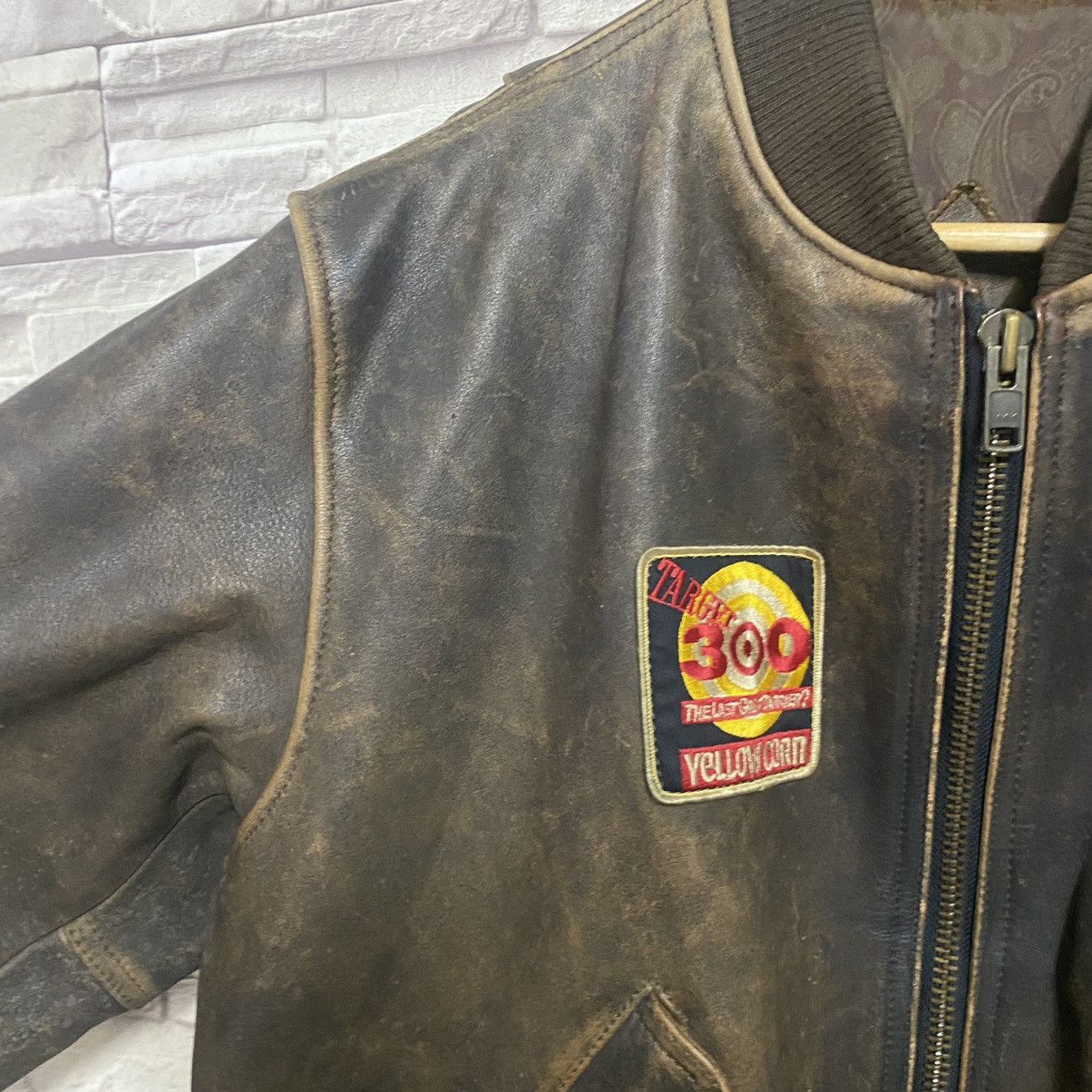 YELLOW CORN Vintage Yellow Corn Bomber Leather Jacket Size US L / EU 52-54 / 3 - 5 Thumbnail
