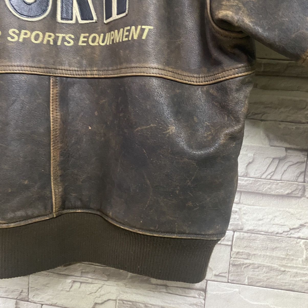 YELLOW CORN Vintage Yellow Corn Bomber Leather Jacket Size US L / EU 52-54 / 3 - 15 Thumbnail