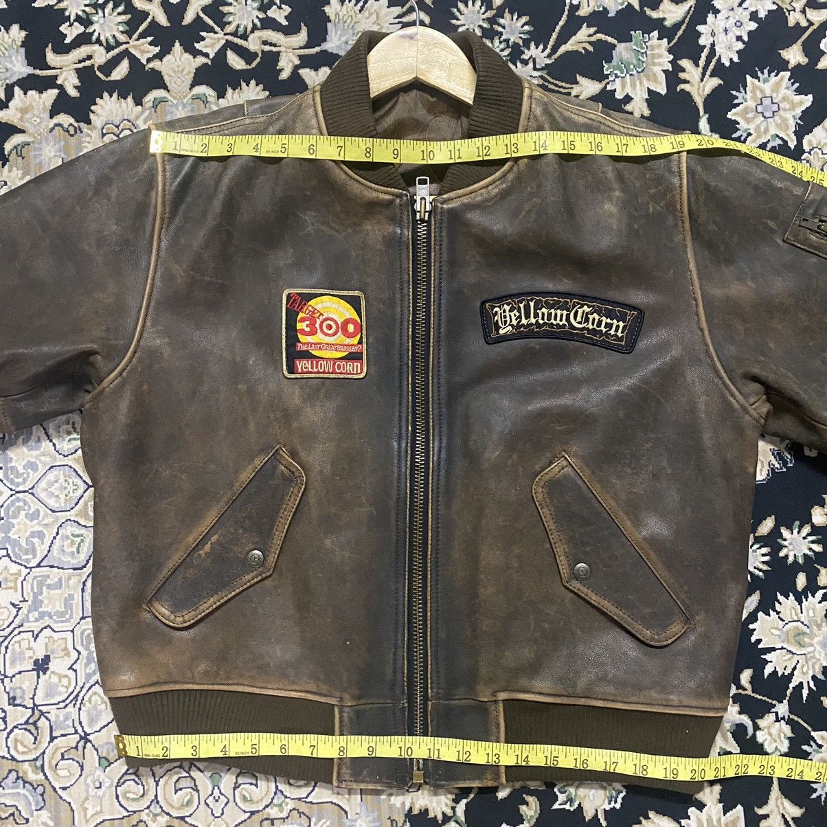 YELLOW CORN Vintage Yellow Corn Bomber Leather Jacket Size US L / EU 52-54 / 3 - 24 Thumbnail