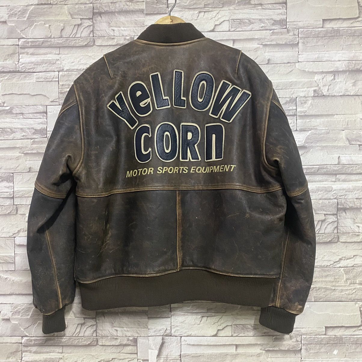 YELLOW CORN Vintage Yellow Corn Bomber Leather Jacket Size US L / EU 52-54 / 3 - 11 Thumbnail