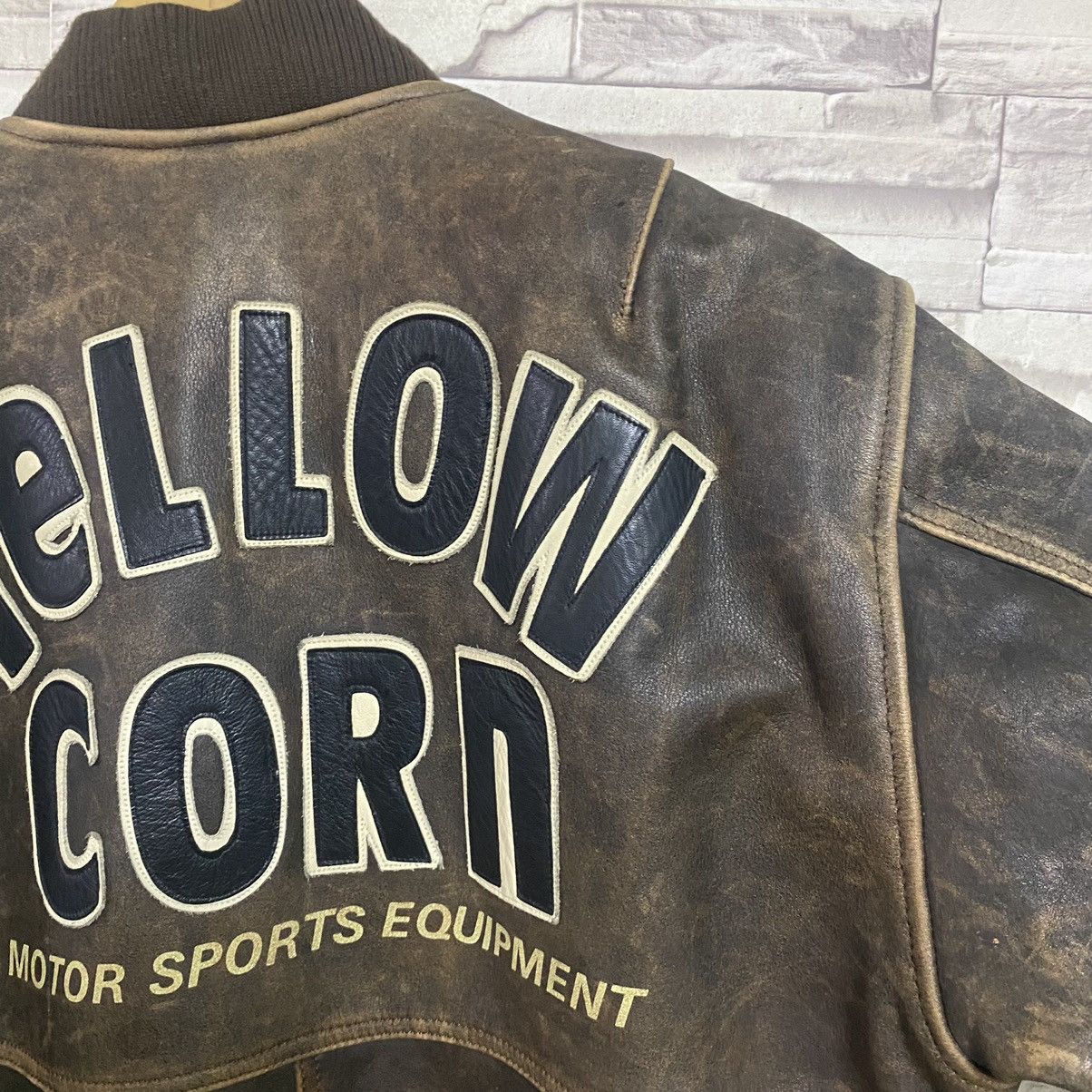 YELLOW CORN Vintage Yellow Corn Bomber Leather Jacket Size US L / EU 52-54 / 3 - 13 Thumbnail