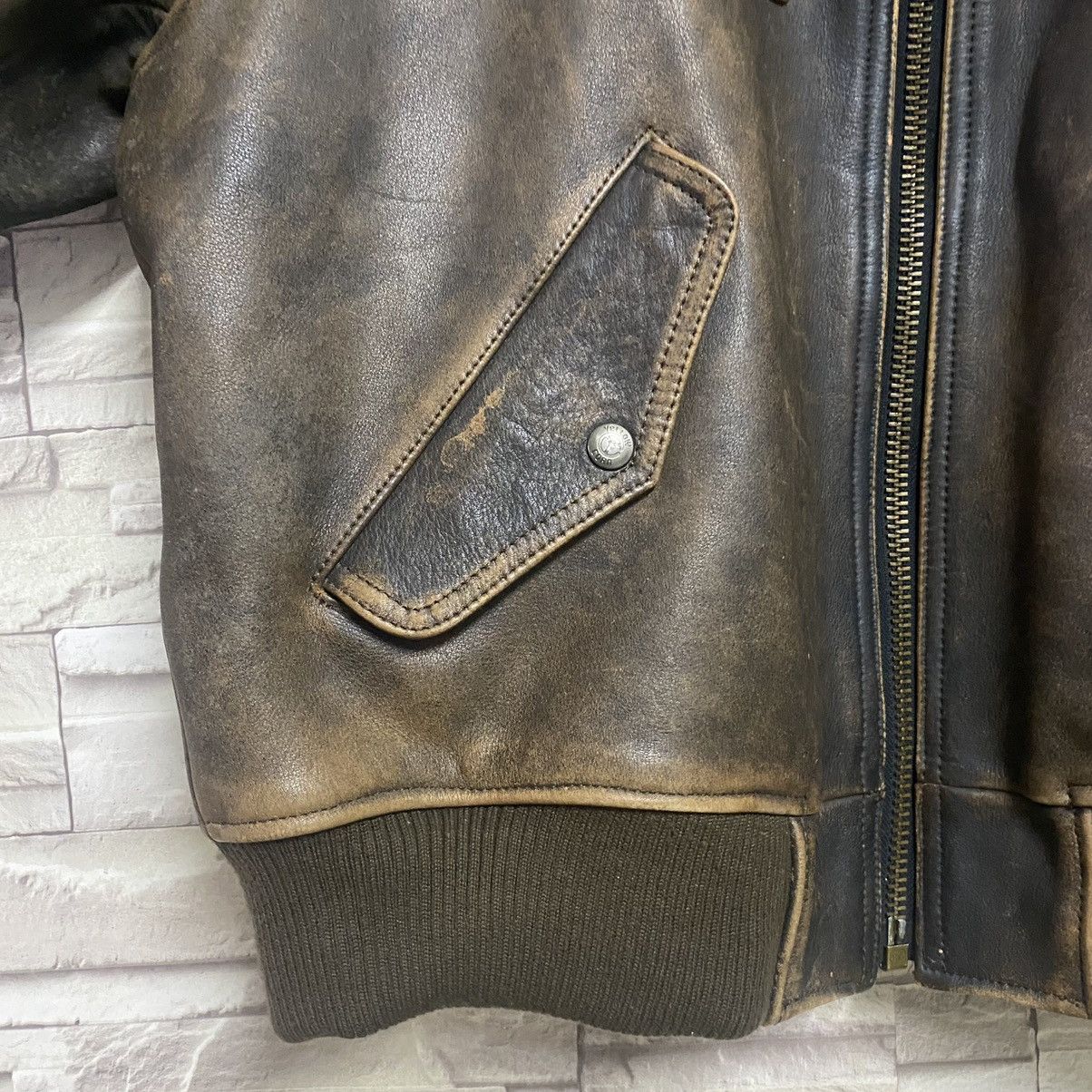 YELLOW CORN Vintage Yellow Corn Bomber Leather Jacket Size US L / EU 52-54 / 3 - 7 Thumbnail