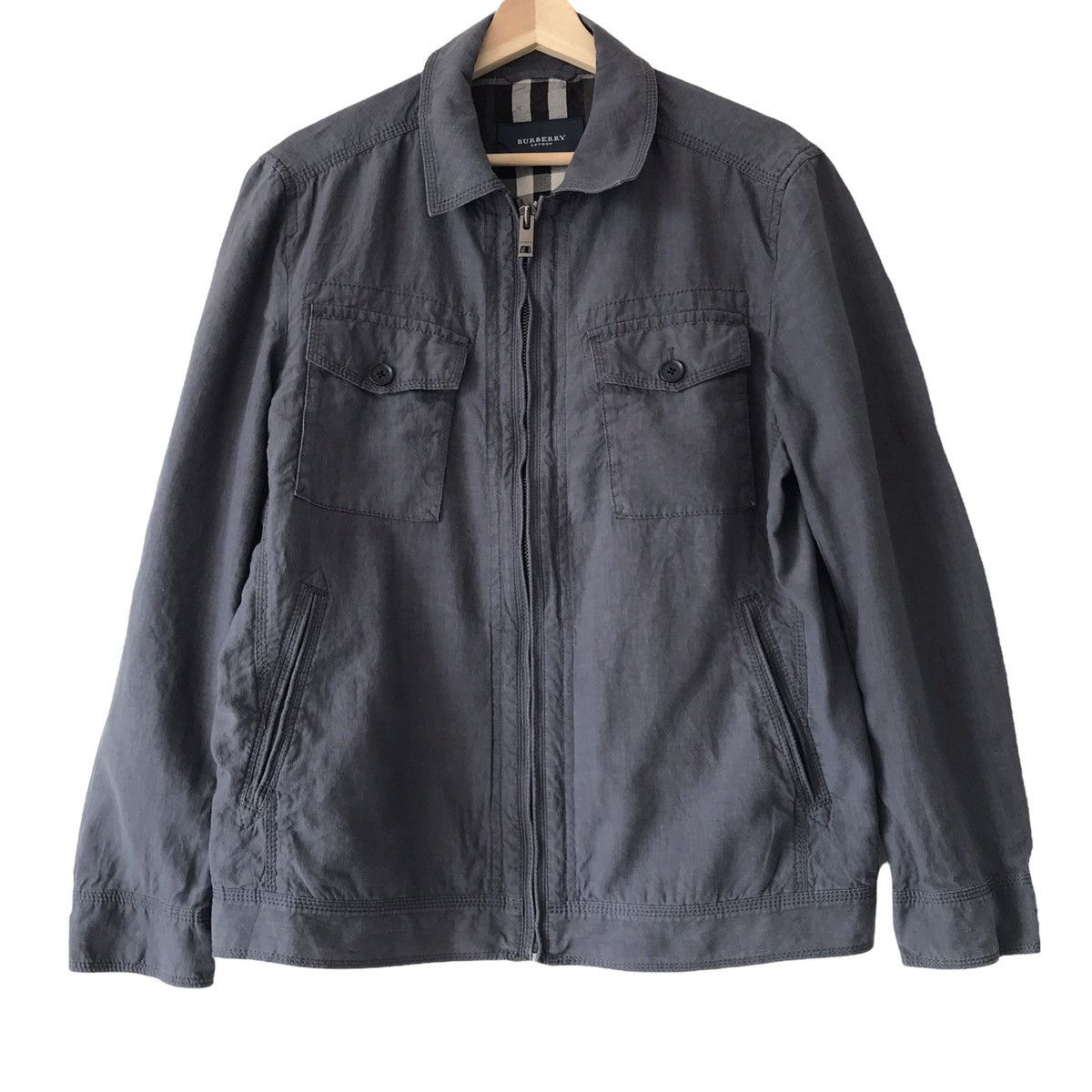 Authentic Vintage Burberry London Hemp Zip-Up Light Jacket