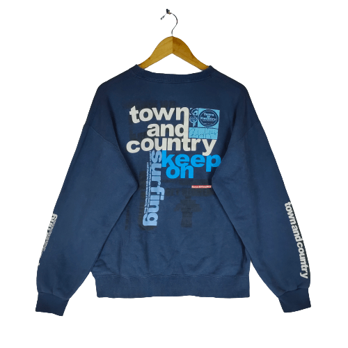 Vintage TOWN & COUNTRY SURF Big Printed Large Size Sweatshirt Size US L / EU 52-54 / 3 - 1 Thumbnail