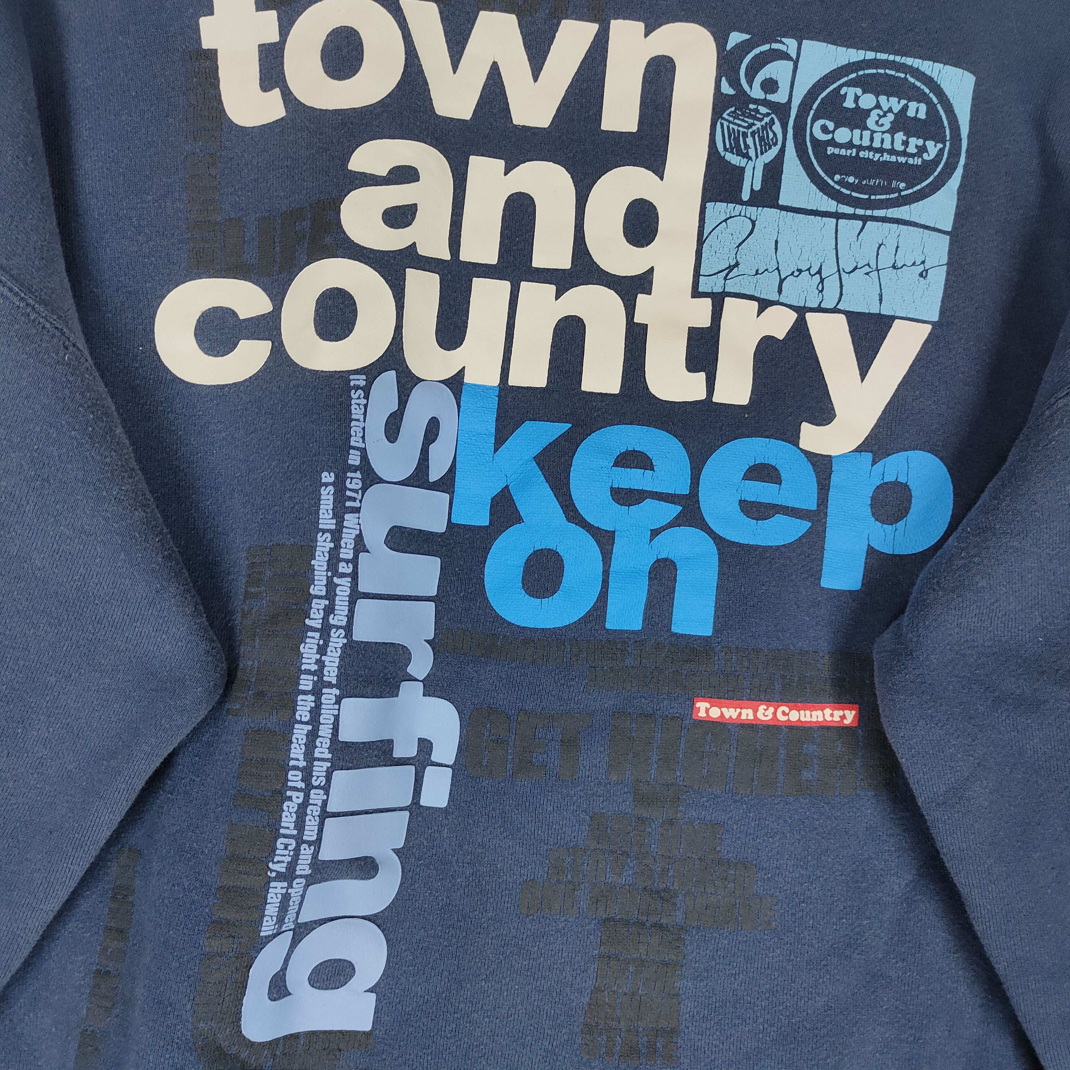 Vintage TOWN & COUNTRY SURF Big Printed Large Size Sweatshirt Size US L / EU 52-54 / 3 - 2 Thumbnail
