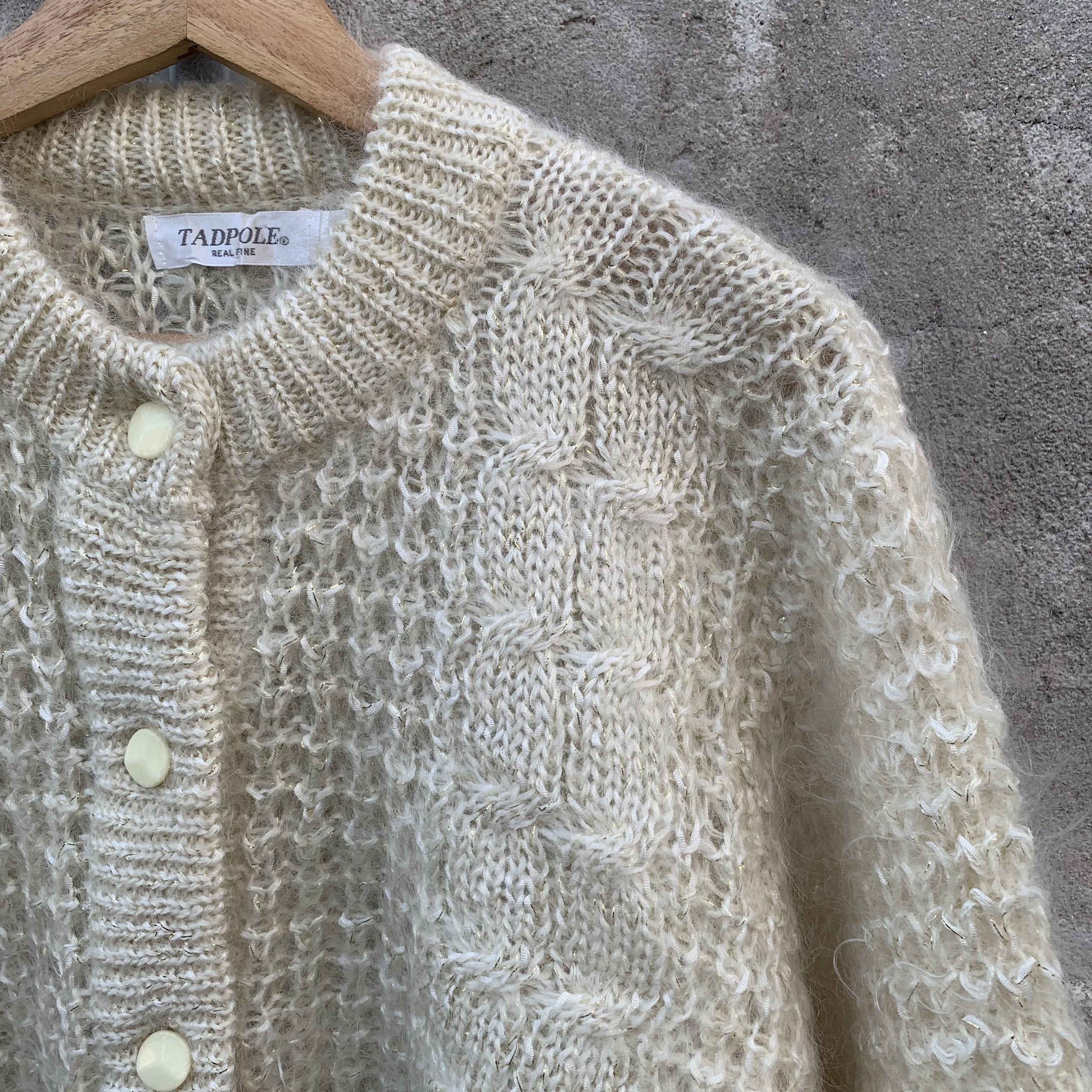 Aran Isles Knitwear STEALS‼️ MOHAIR Japanese TADPOLE Jumper Baggy Cardigan Size US L / EU 52-54 / 3 - 5 Thumbnail