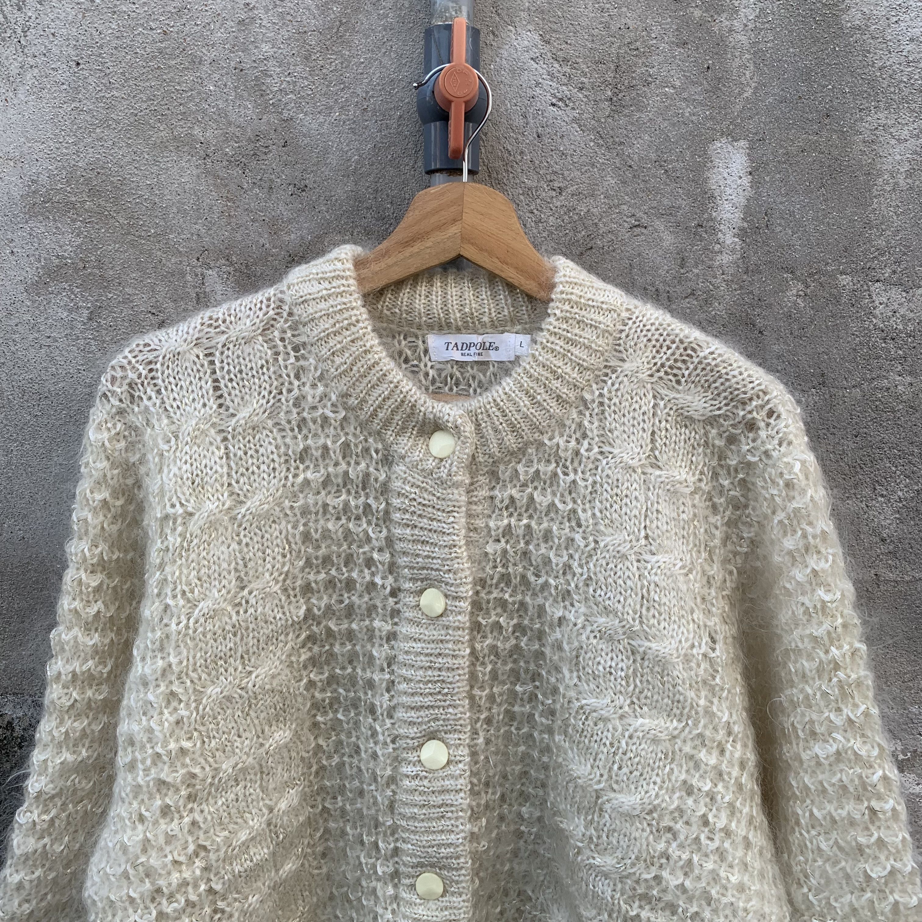 Aran Isles Knitwear STEALS‼️ MOHAIR Japanese TADPOLE Jumper Baggy Cardigan Size US L / EU 52-54 / 3 - 4 Thumbnail