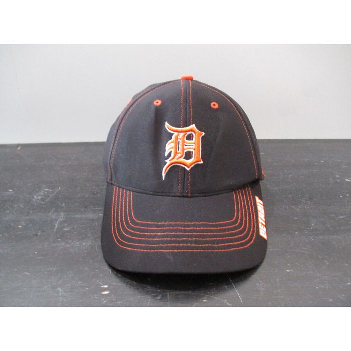 Vintage Detroit Tigers Hat Cap Strap Back Black Orange MLB