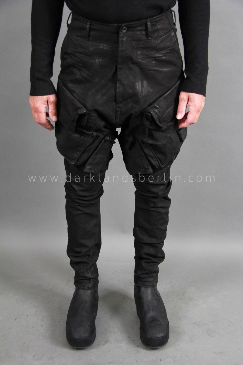 Julius $1300 JULIUS Waxed Cargo beast Gas Mask Denim Pants