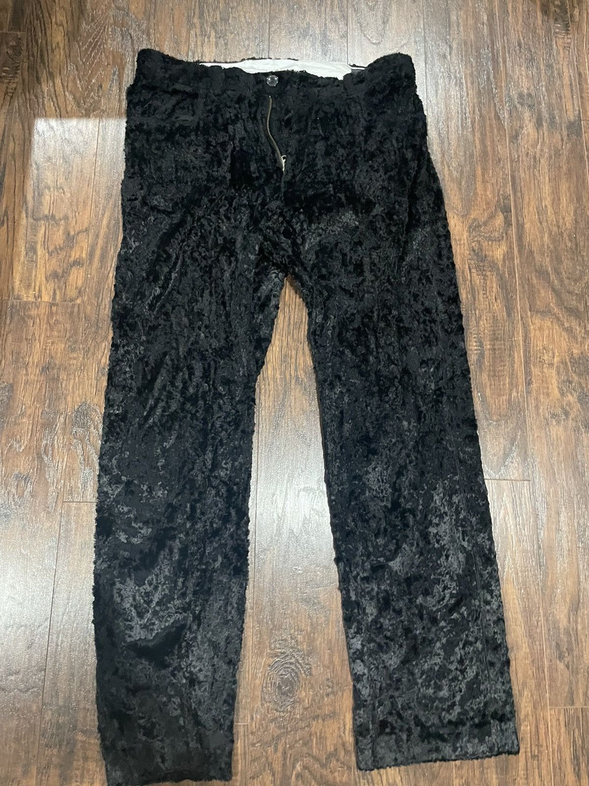 Martine Rose Martine Rose Black Augustus Faux Fur Trousers | Grailed