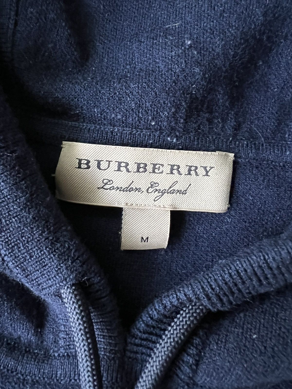 Burberry Burberry Crest Merino Wool Hoodie, Navy Size US M / EU 48-50 / 2 - 7 Thumbnail
