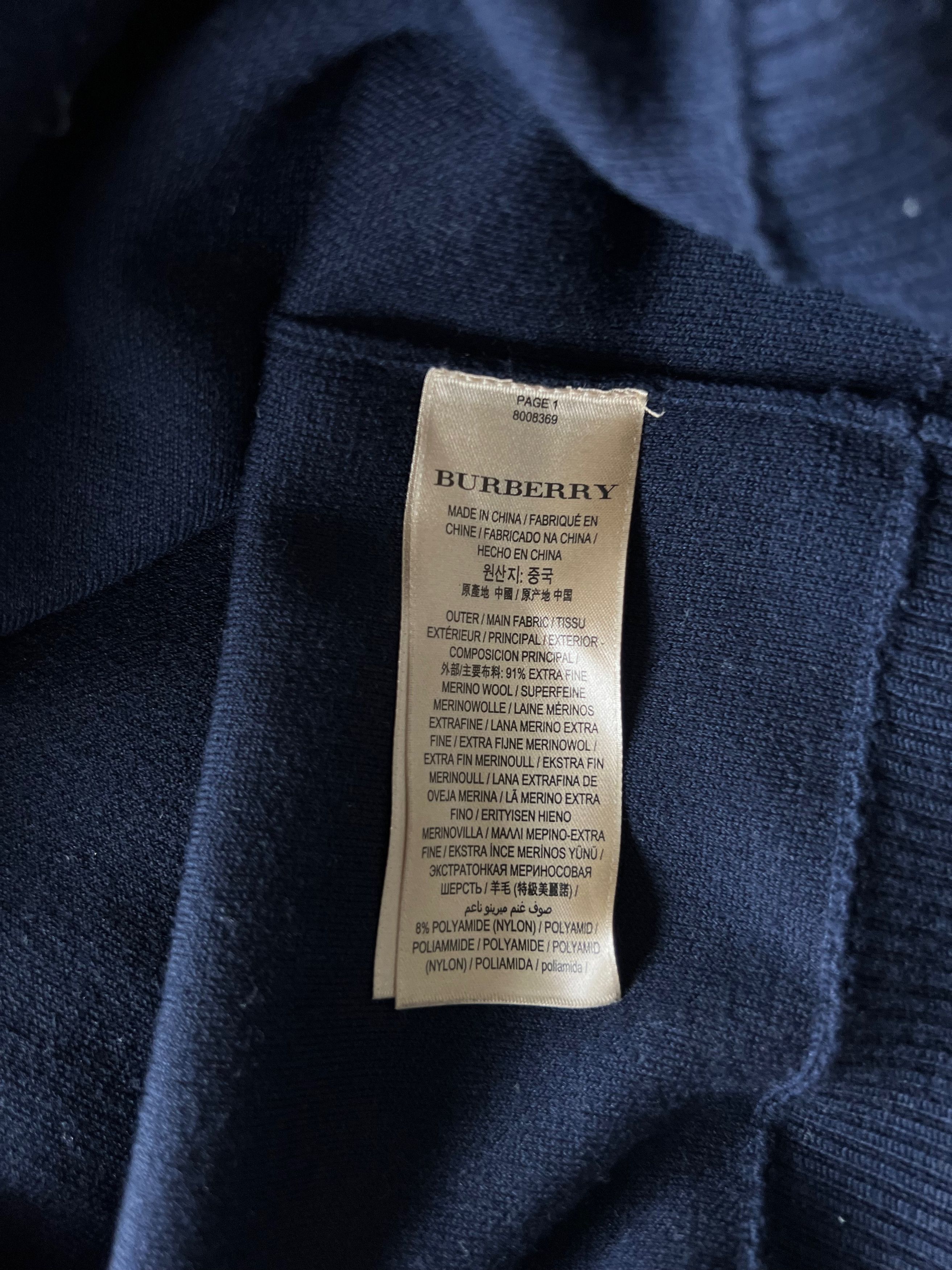 Burberry Burberry Crest Merino Wool Hoodie, Navy Size US M / EU 48-50 / 2 - 6 Thumbnail