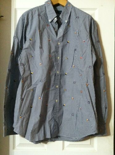 Image of Polo Ralph Laurent Men's Blue 100%cotton Casual Shirt Xl