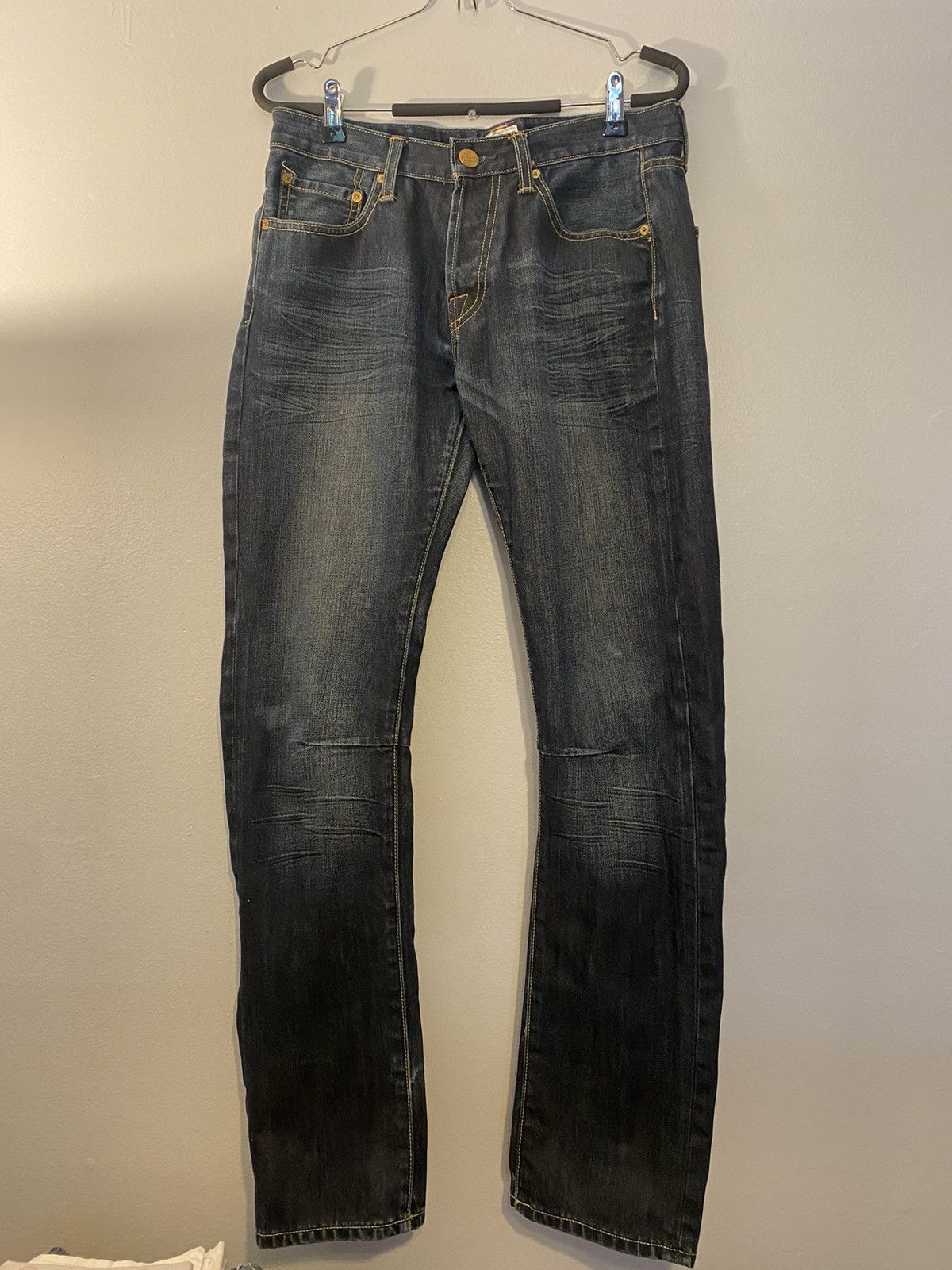 Ed Hardy Denim Embroidered Tiger Jeans 30x32 Button Fly