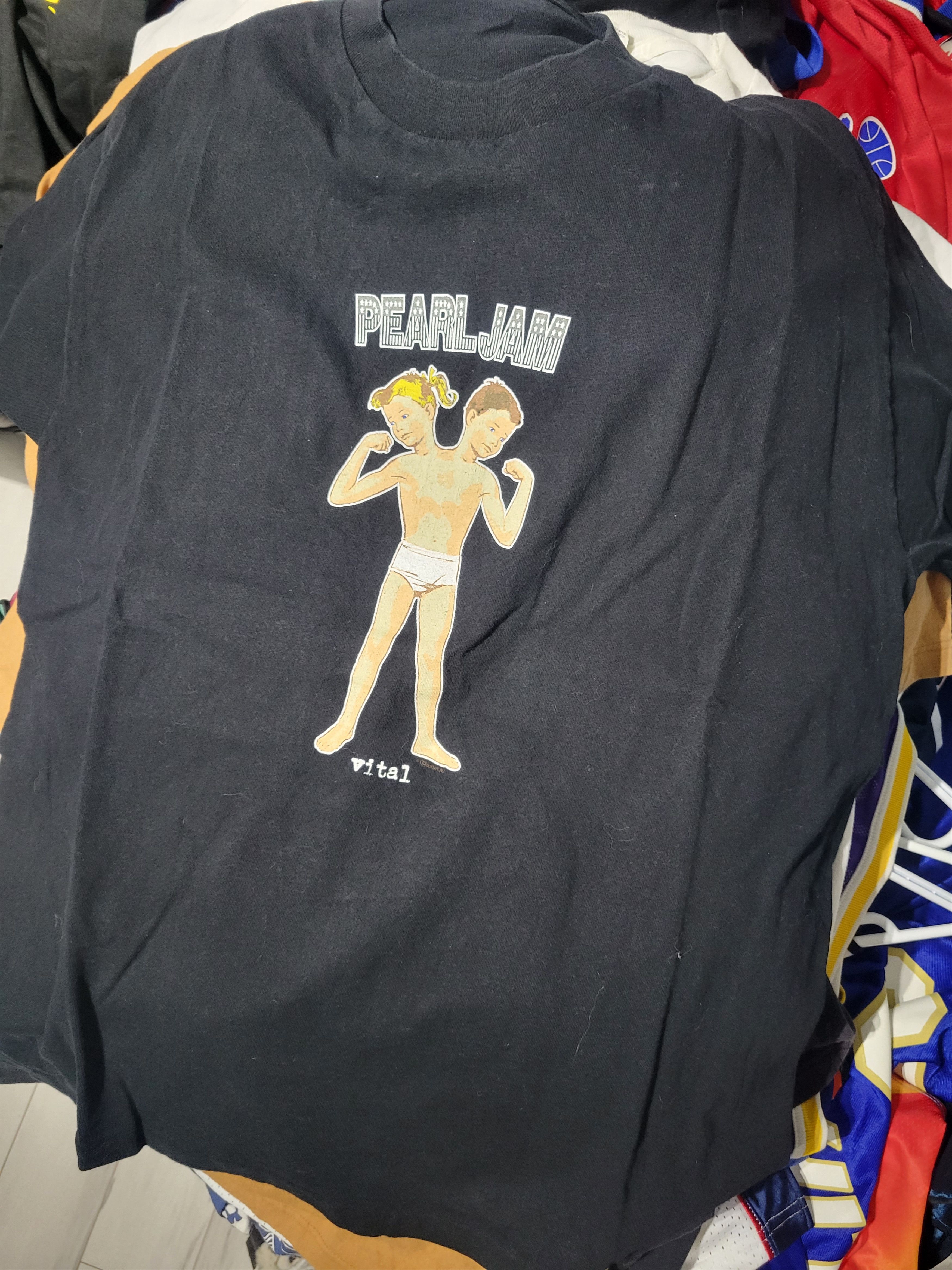 T-shirt Vintage Officiel Pearl Jam Vital Circulation Tour 1995 - Taille L, Noir - Très Bon état (neuf Apparent)