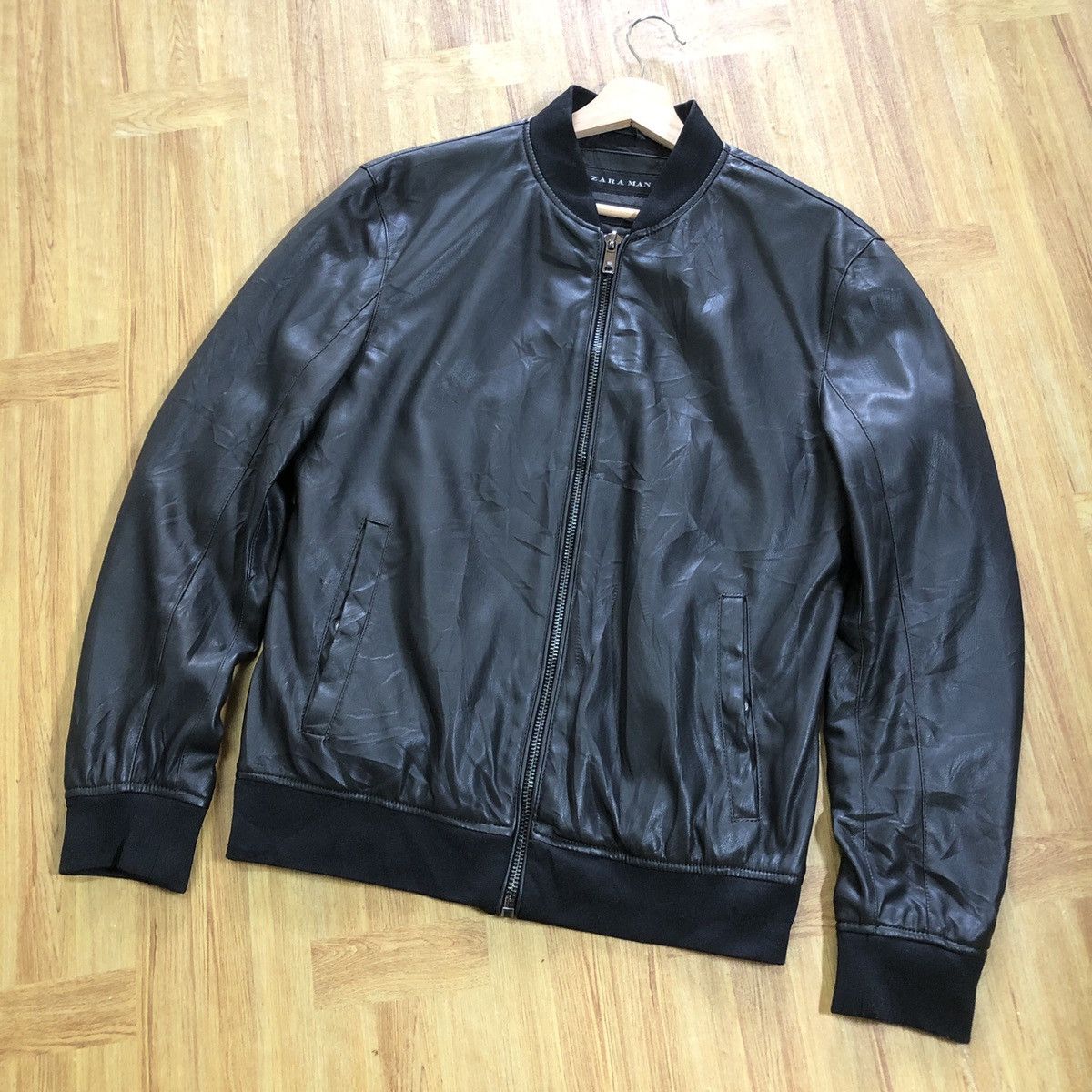 Zara Zara Man Tiger Embossed Faux Leather Jacket | Grailed