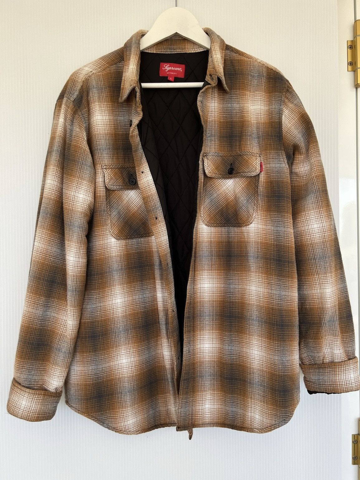 Supreme Shadow Plaid Quilted Flannel L
