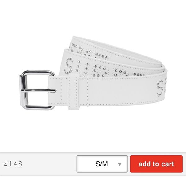 Supreme Supreme White Studded Logo Belt | Grailed