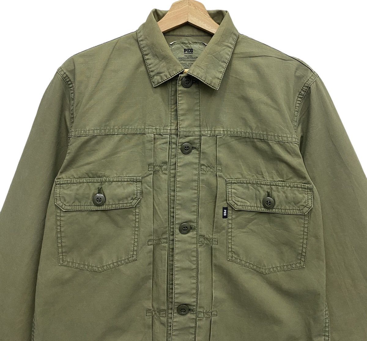 If Six Was Nine × Japanese Brand MILITARY BUTTON SHIRT JACKET BY PEG MADE IN JAPAN Size US M / EU 48-50 / 2 - 6 Thumbnail