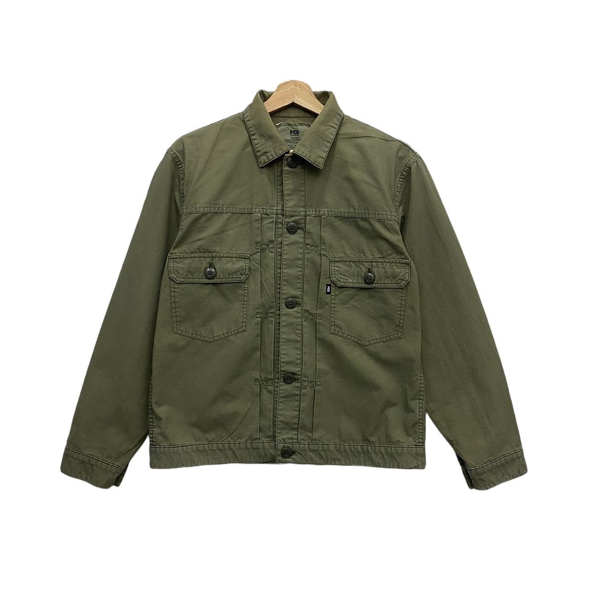 MILITARY BUTTON SHIRT JACKET BY PEG MADE IN JAPAN