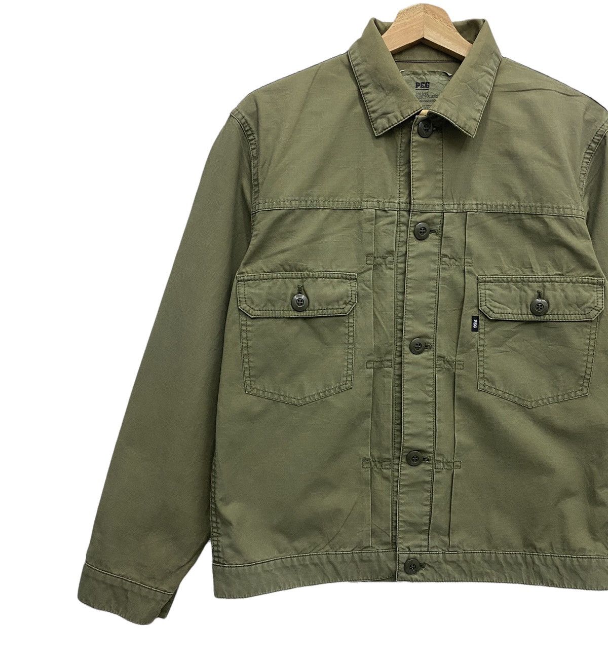 If Six Was Nine × Japanese Brand MILITARY BUTTON SHIRT JACKET BY PEG MADE IN JAPAN Size US M / EU 48-50 / 2 - 4 Thumbnail