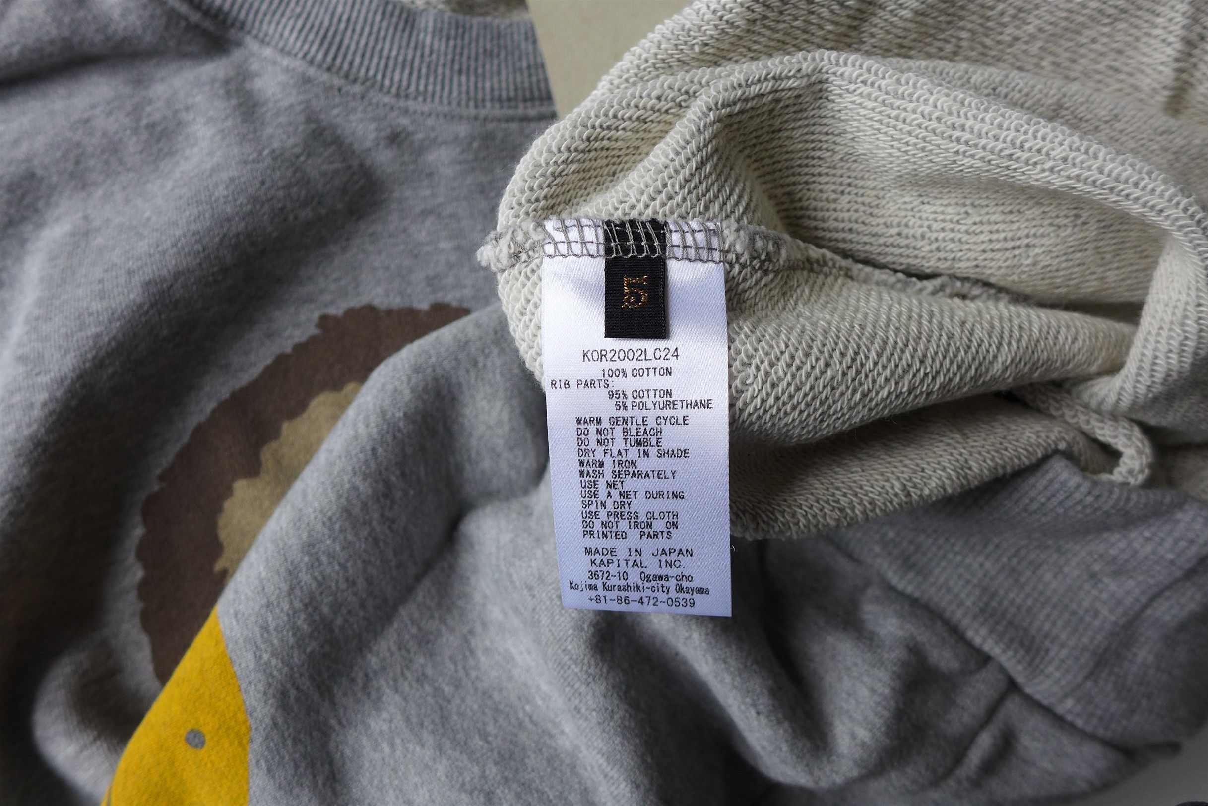 Kapital Kapital Kountry Teddy Bear Sweatshirt - Grey Terry Fleece Size US XXL / EU 58 / 5 - 19 Thumbnail