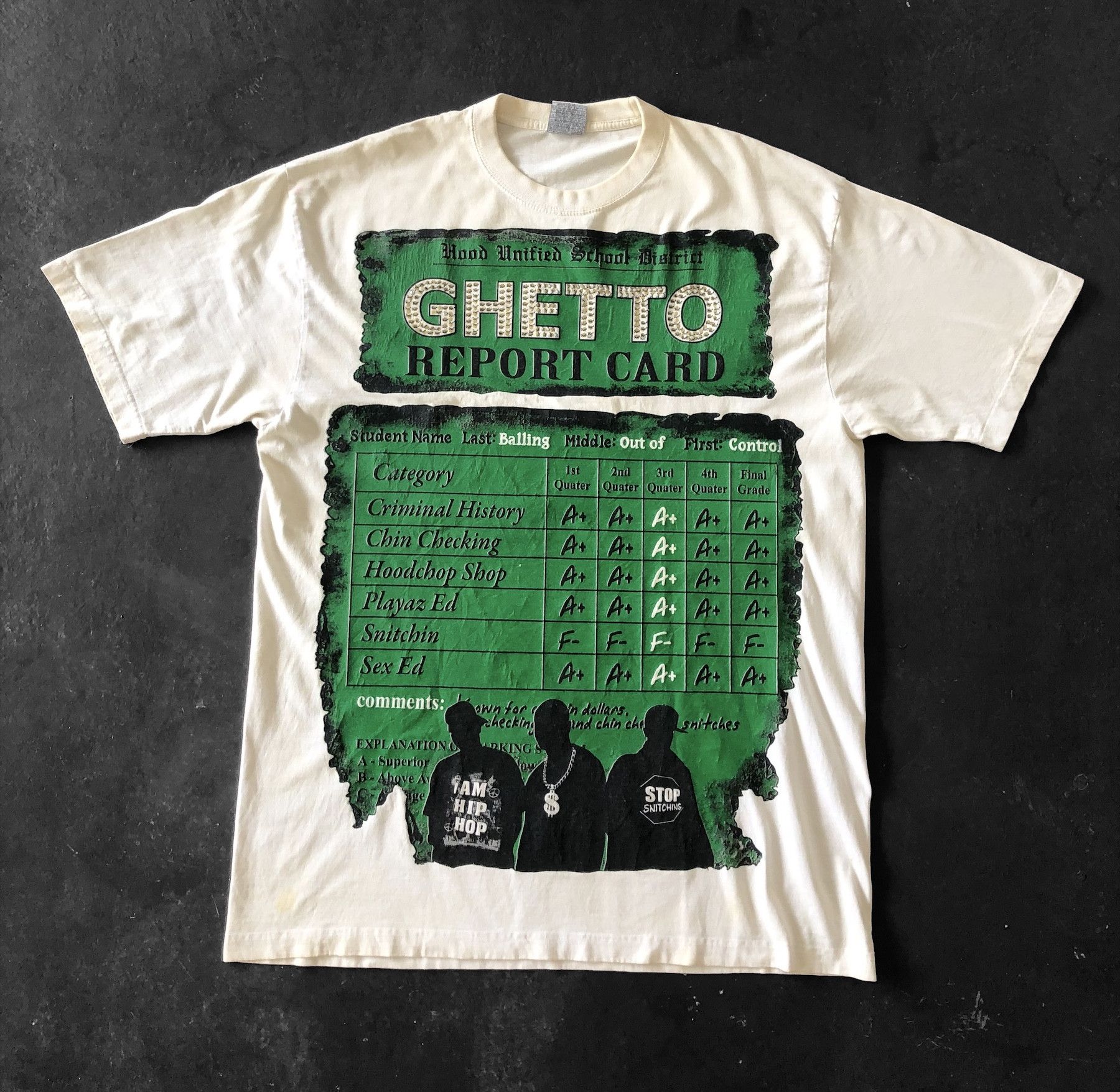 Rap Tees × Vintage RARE🔥VINTAGE 90’S GHETTO REPORT CARD HIP HOP TEE OVERSIZED Size US XXL / EU 58 / 5 - 1 Thumbnail