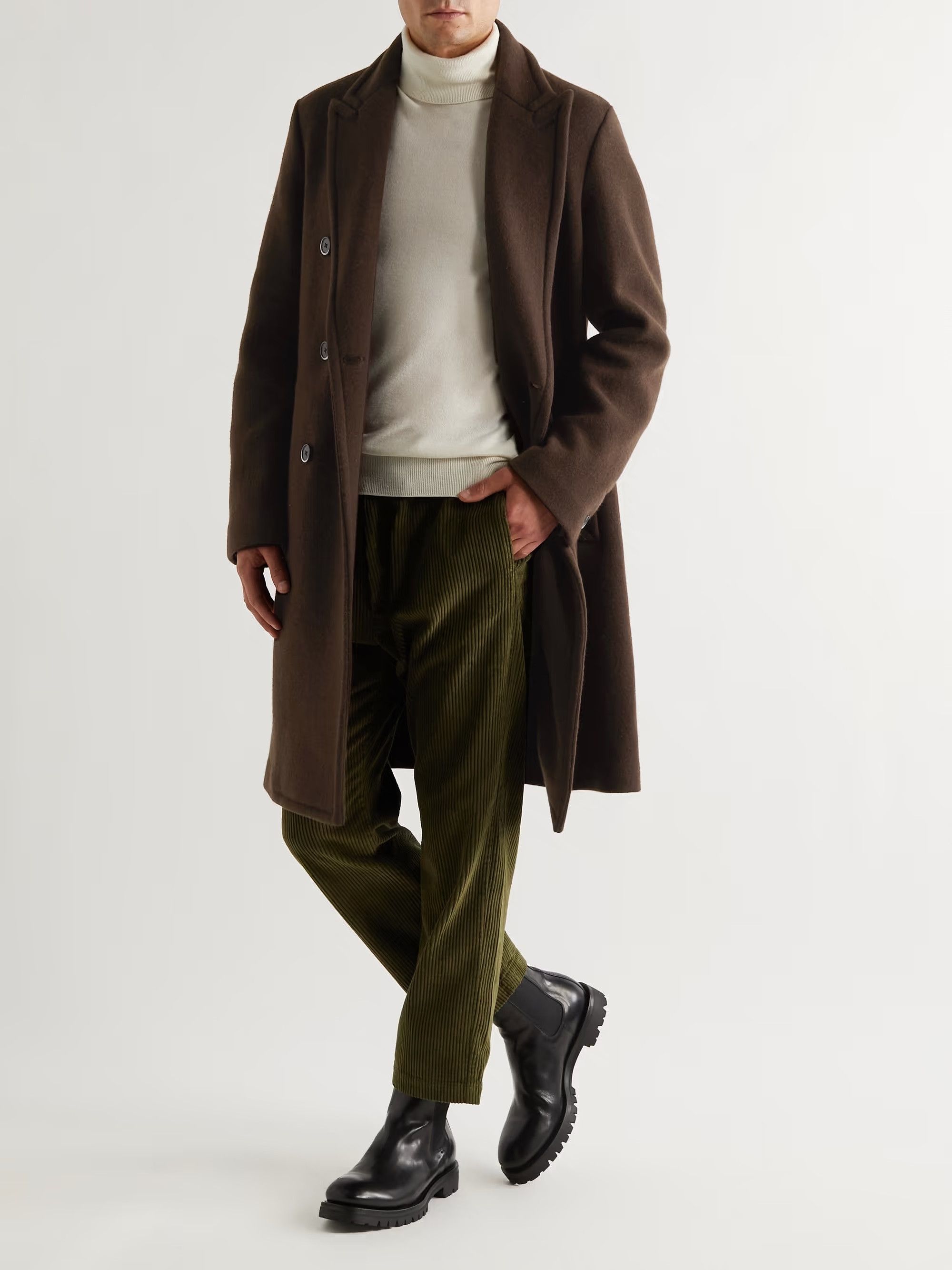 Barena Barena Double Breasted Overcoat - Brown Wool Size US L / EU 52-54 / 3 - 2 Thumbnail