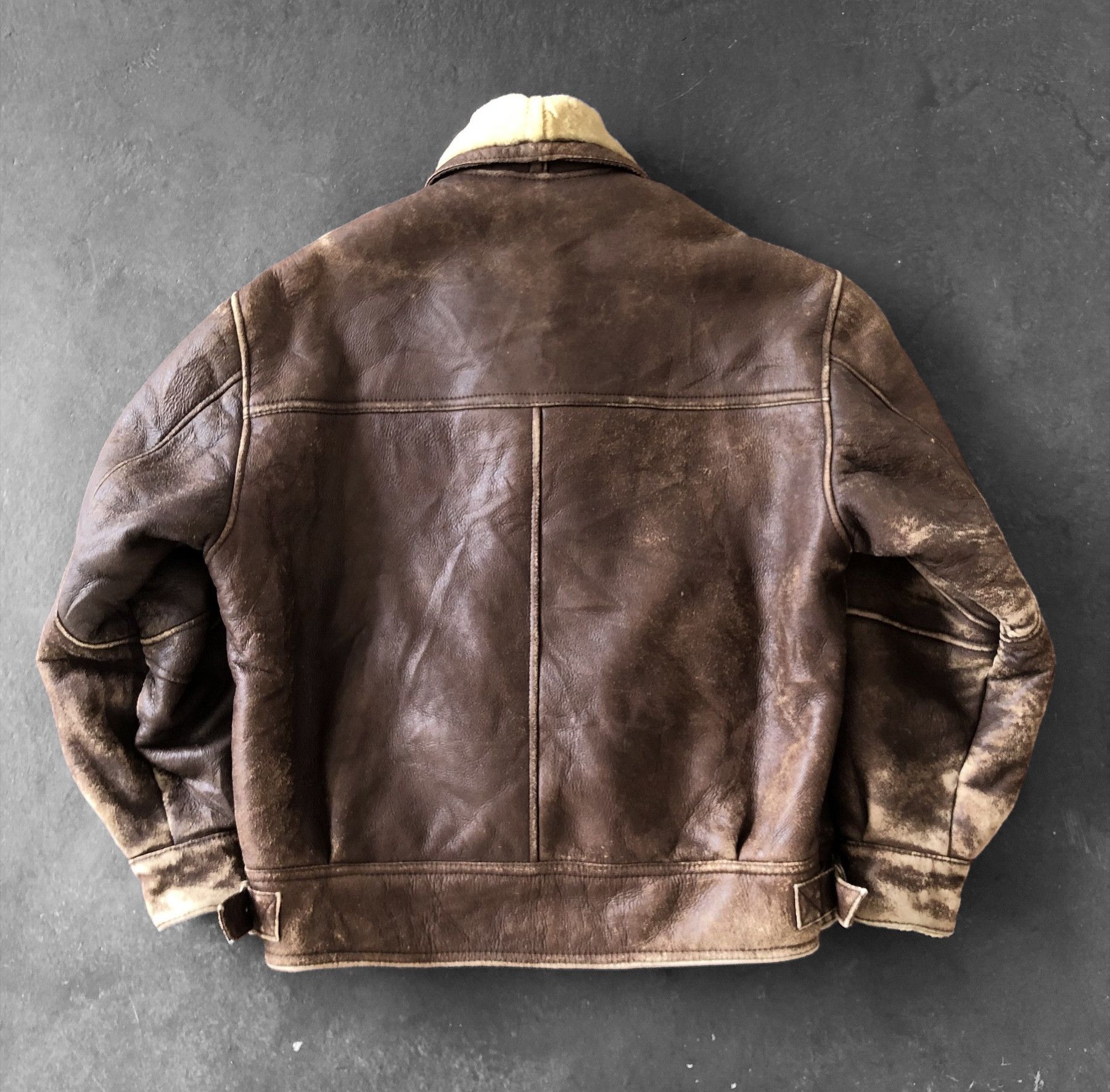 Vintage RARE🔥80’S HARAJUKU GENERAL FLYING SHEARLING SHEEPSKIN COAT Size US L / EU 52-54 / 3 - 2 Thumbnail