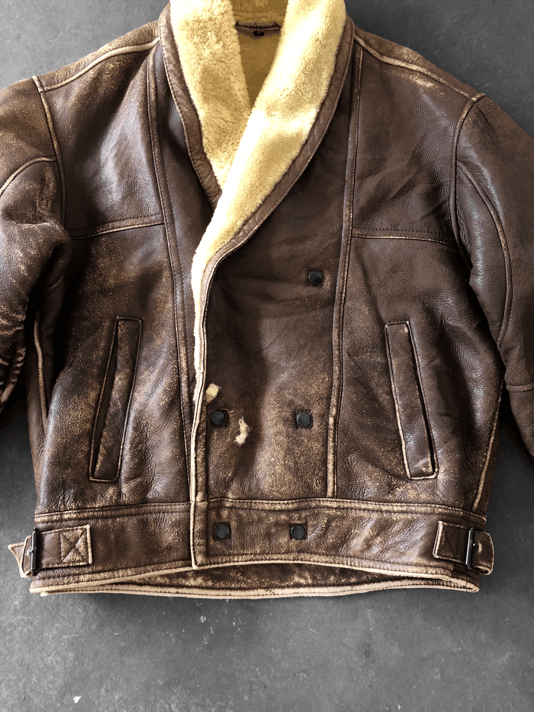 Vintage RARE🔥80’S HARAJUKU GENERAL FLYING SHEARLING SHEEPSKIN COAT Size US L / EU 52-54 / 3 - 4 Thumbnail