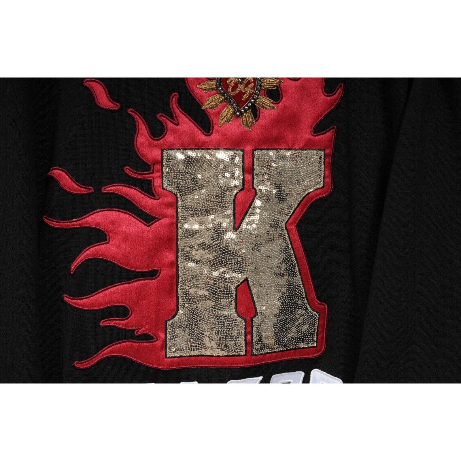 Dolce & Gabbana Amore K Sacro Pullover M Black Red Embroidery Size US M / EU 48-50 / 2 - 5 Thumbnail