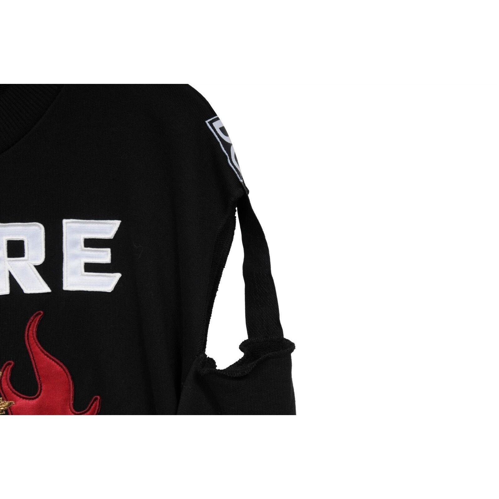 Dolce & Gabbana Amore K Sacro Pullover M Black Red Embroidery Size US M / EU 48-50 / 2 - 6 Thumbnail