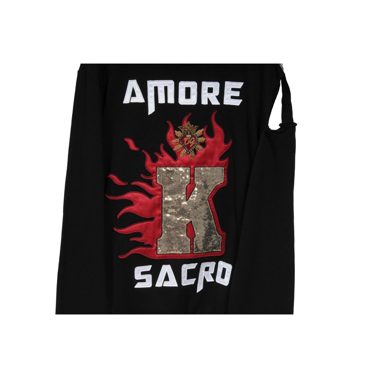 Dolce & Gabbana Amore K Sacro Pullover M Black Red Embroidery Size US M / EU 48-50 / 2 - 3 Thumbnail