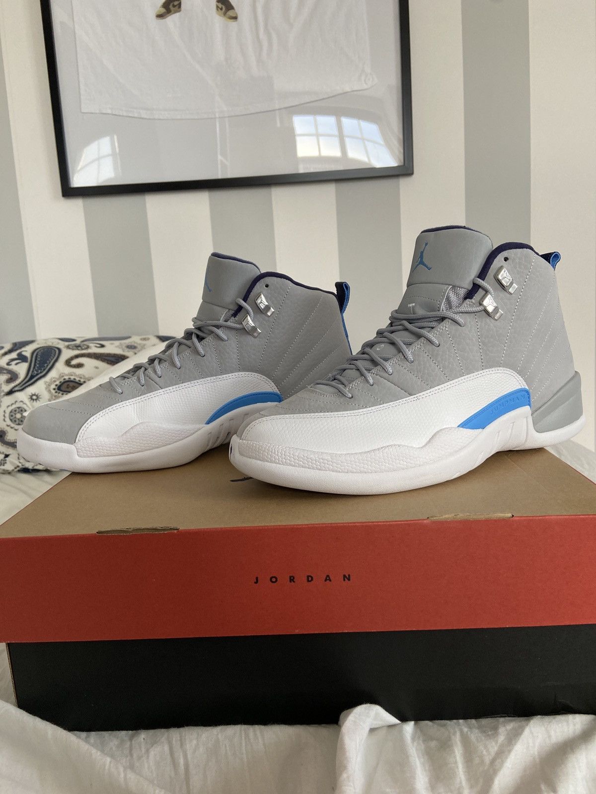 Jordan Brand × Nike Air Jordan 12 Retro University Blue 2016 Size US 11.5 / EU 44-45 - 4 Thumbnail