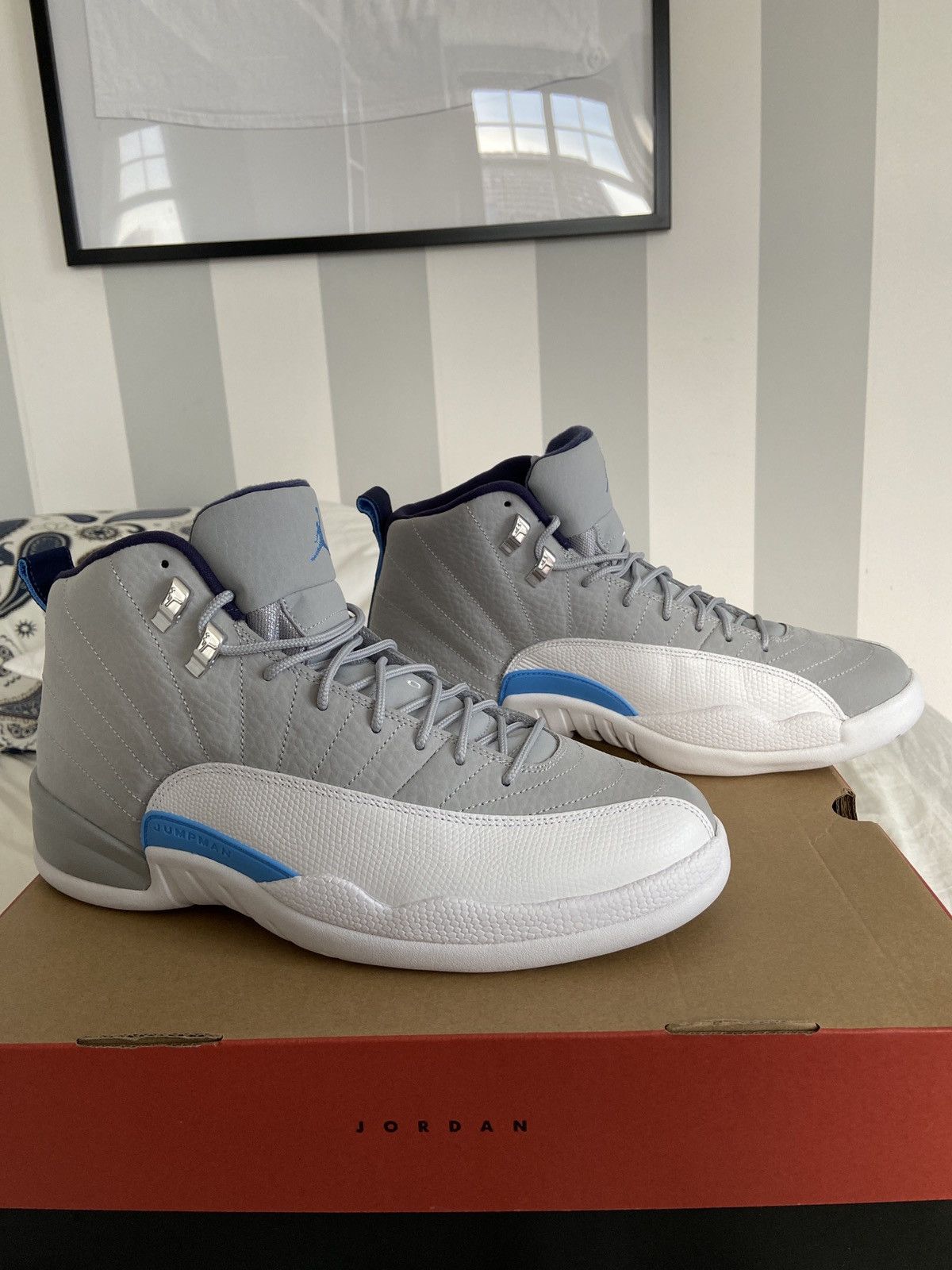 Jordan Brand × Nike Air Jordan 12 Retro University Blue 2016 Size US 11.5 / EU 44-45 - 5 Thumbnail