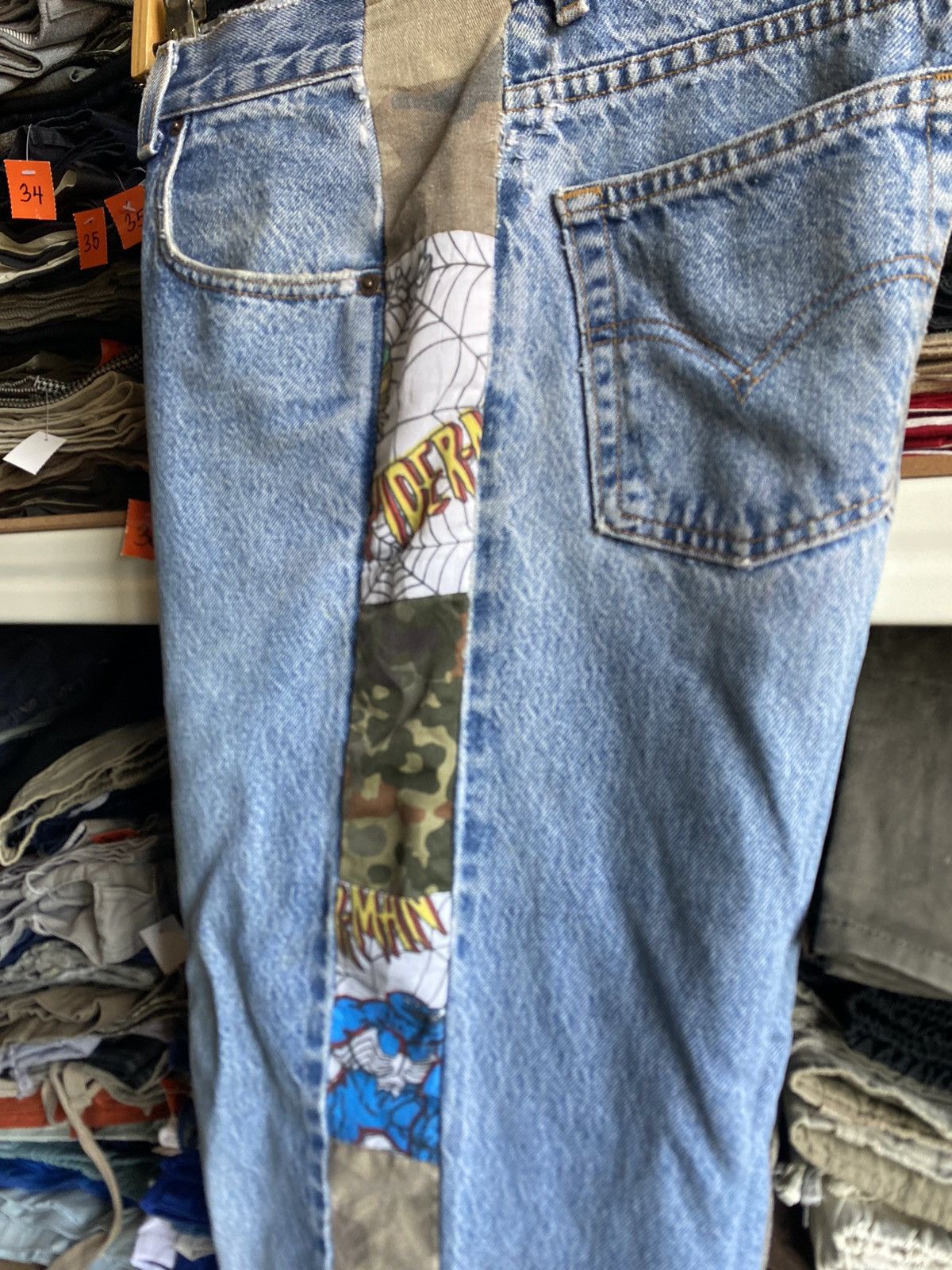 Levi's Vintage Levi’s Denim x Spiderman Custom Made Blue (W30) Size US 30 / EU 46 - 4 Thumbnail