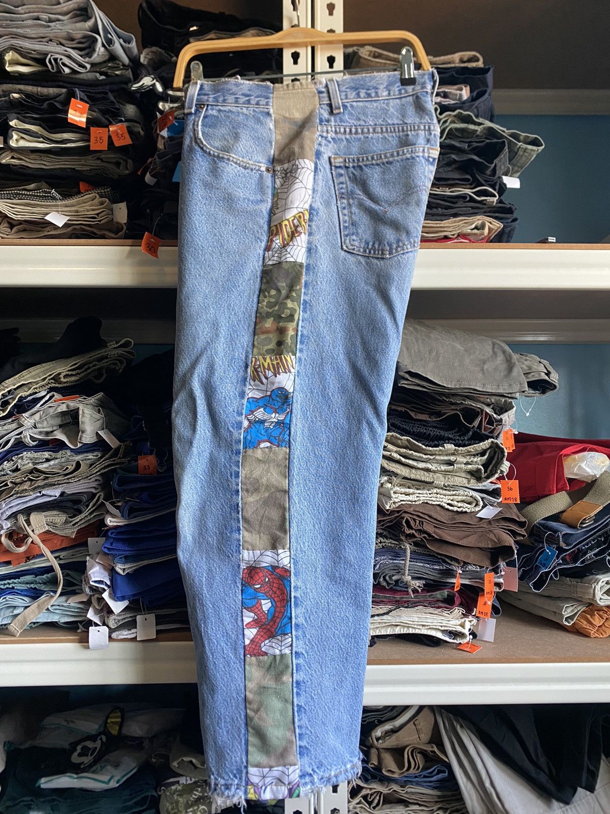 Levi's Vintage Levi’s Denim x Spiderman Custom Made Blue (W30) Size US 30 / EU 46 - 3 Thumbnail
