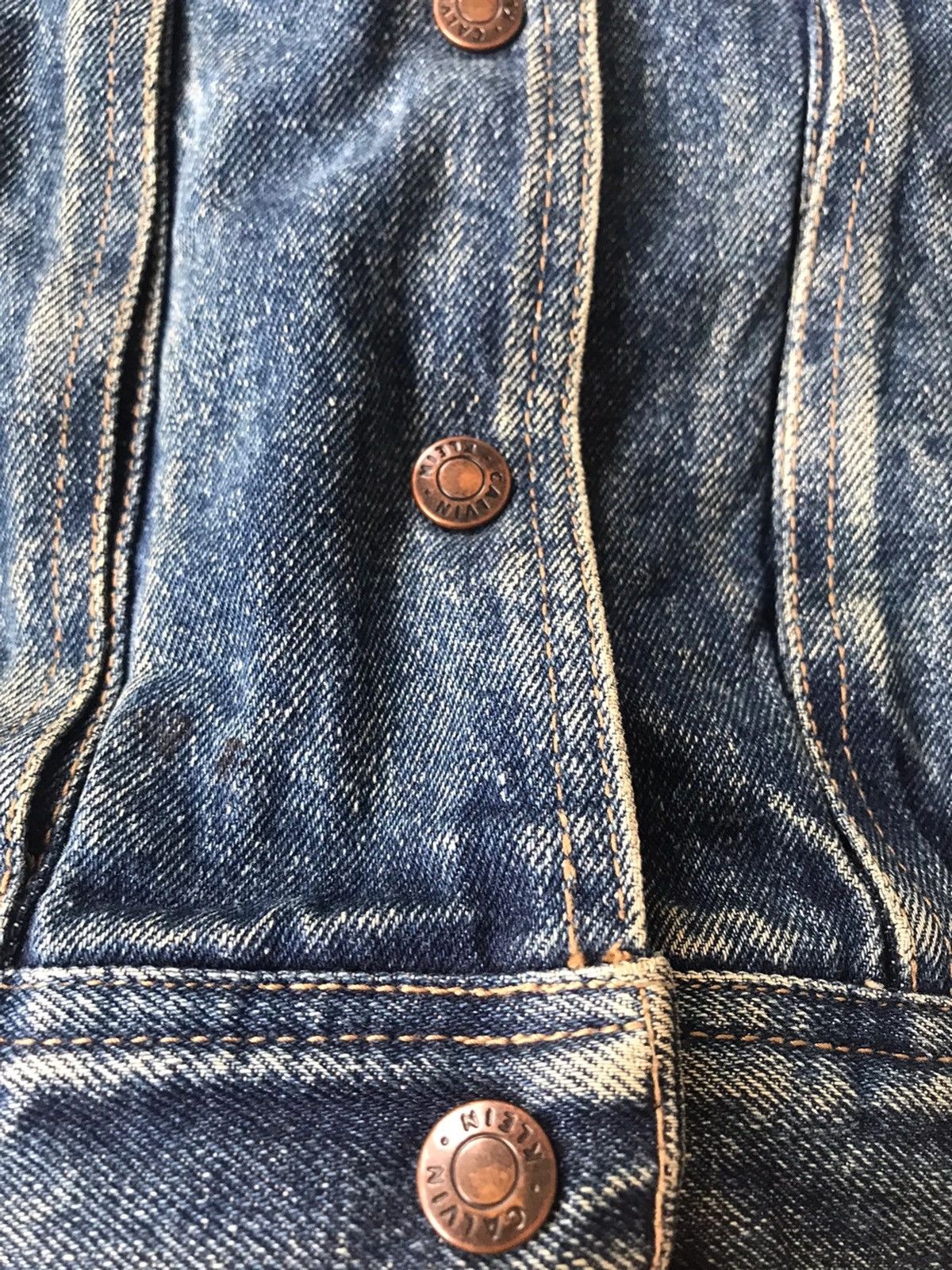 Calvin Klein 💥Vintage 90s Calvin Klein Bomber Denim Jacket Size US S / EU 44-46 / 1 - 5 Thumbnail