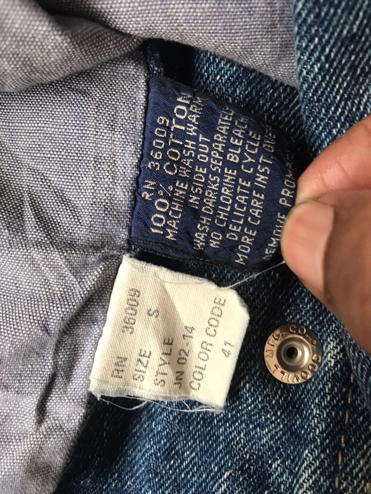 Calvin Klein 💥Vintage 90s Calvin Klein Bomber Denim Jacket Size US S / EU 44-46 / 1 - 8 Thumbnail