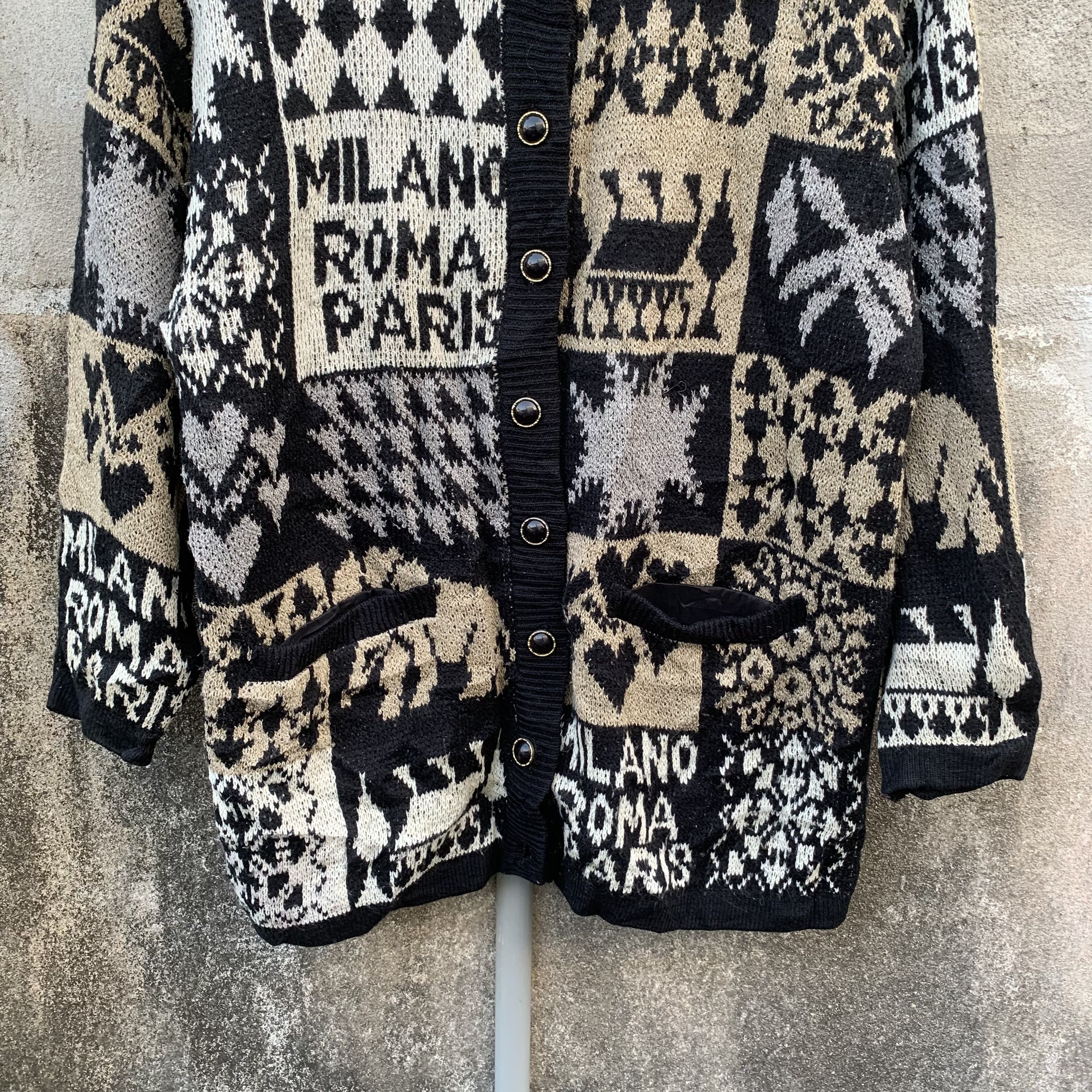 Japanese Brand 💥 RARE! Japanese Vintage Knit Double Breast Arts Cardigan Size US M / EU 48-50 / 2 - 3 Thumbnail