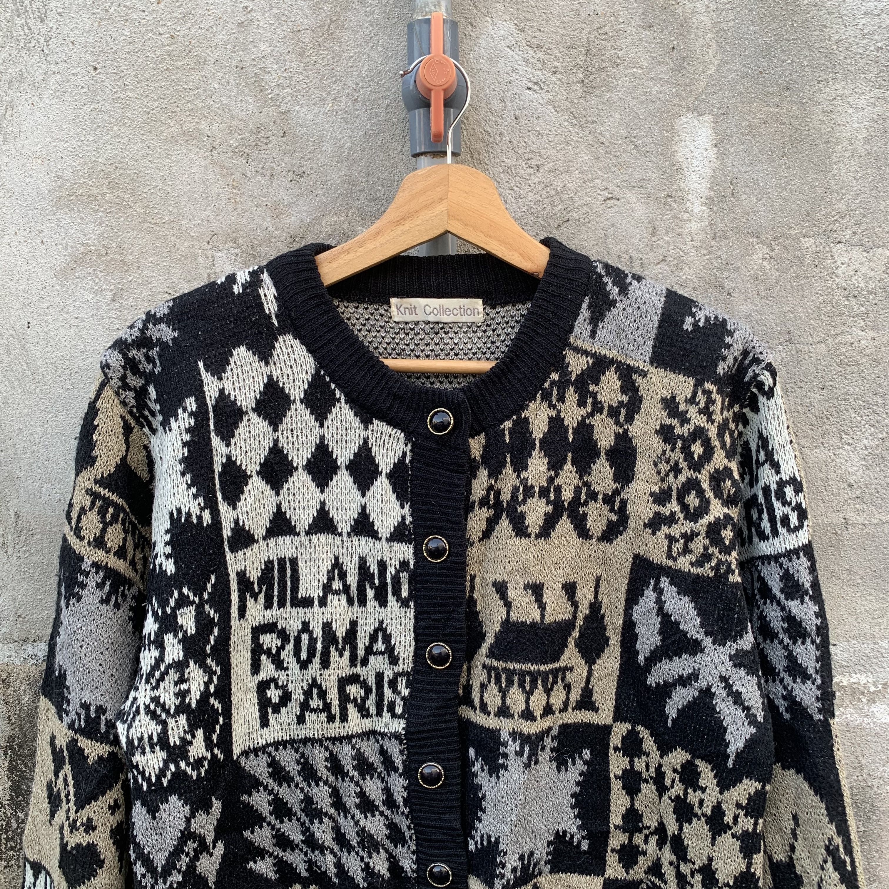 Japanese Brand 💥 RARE! Japanese Vintage Knit Double Breast Arts Cardigan Size US M / EU 48-50 / 2 - 2 Thumbnail