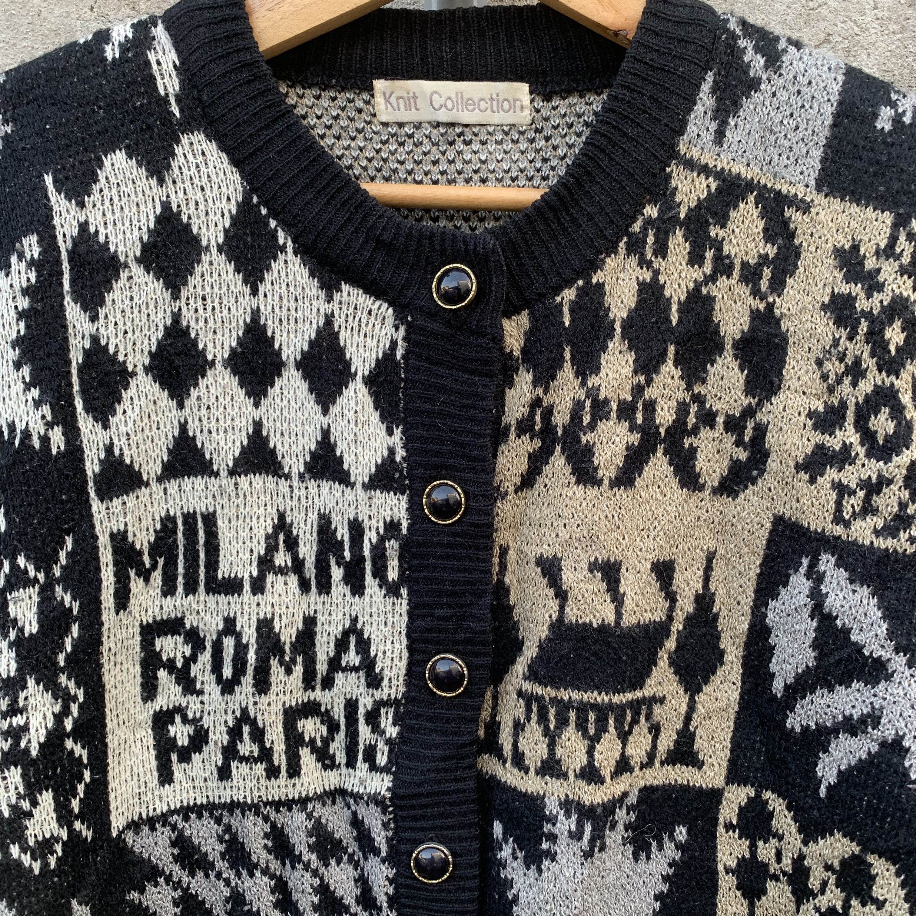 Japanese Brand 💥 RARE! Japanese Vintage Knit Double Breast Arts Cardigan Size US M / EU 48-50 / 2 - 4 Thumbnail