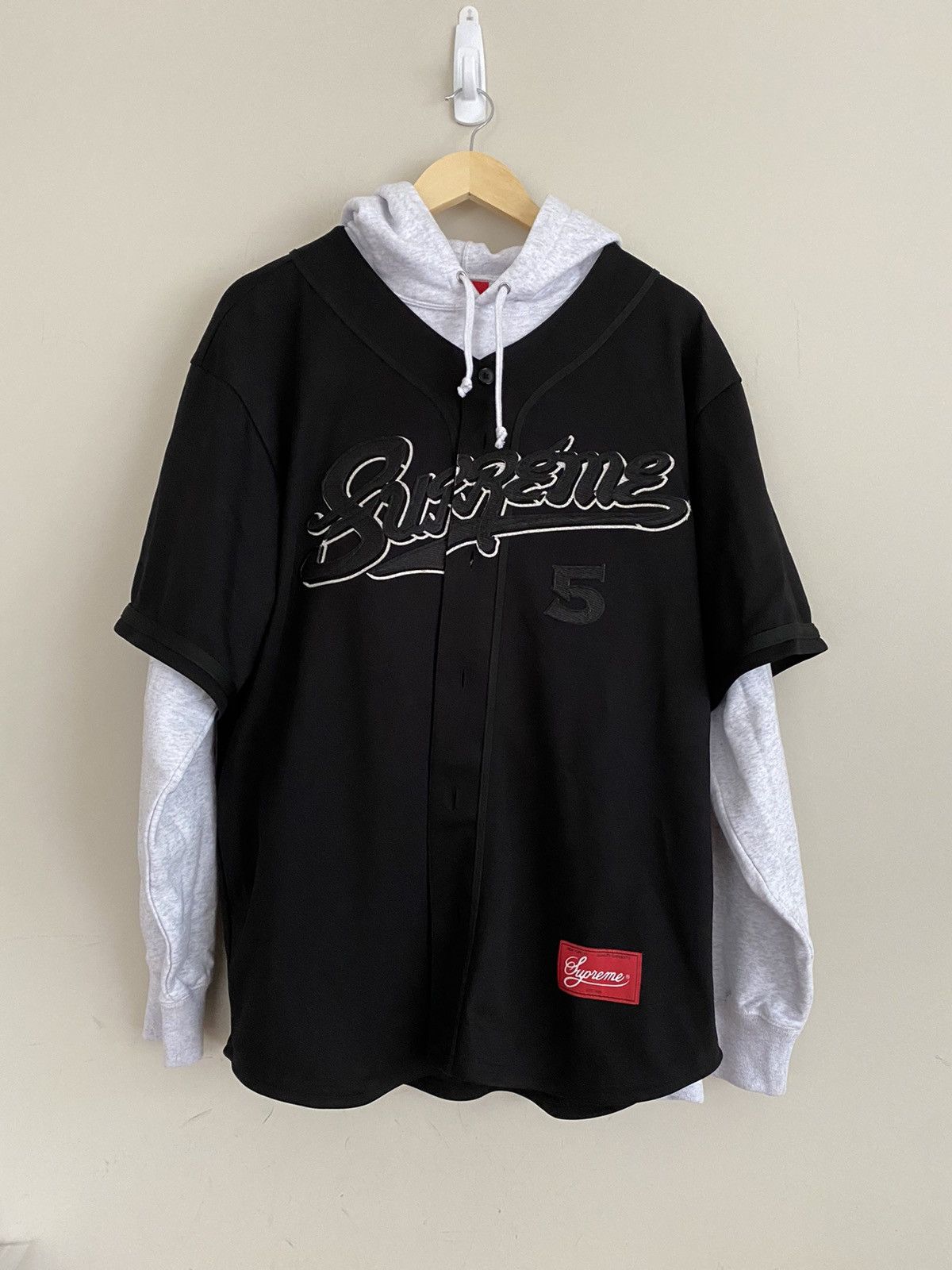 Supreme Supreme Baseball Jersey Hooded Sweatshirt | Grailed