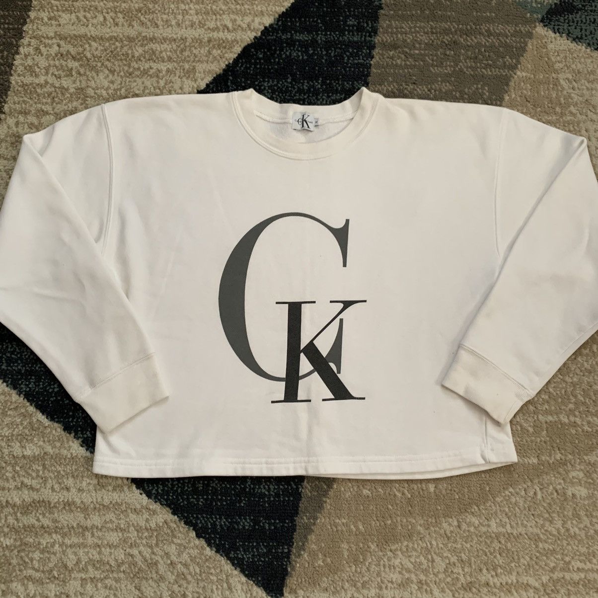 Calvin Klein Vtg 90s Calvin Klein CK Crop Top Sweatshirt | Grailed