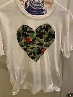 Bape Comme Des Garcons Play Cdg Play Tee | Grailed