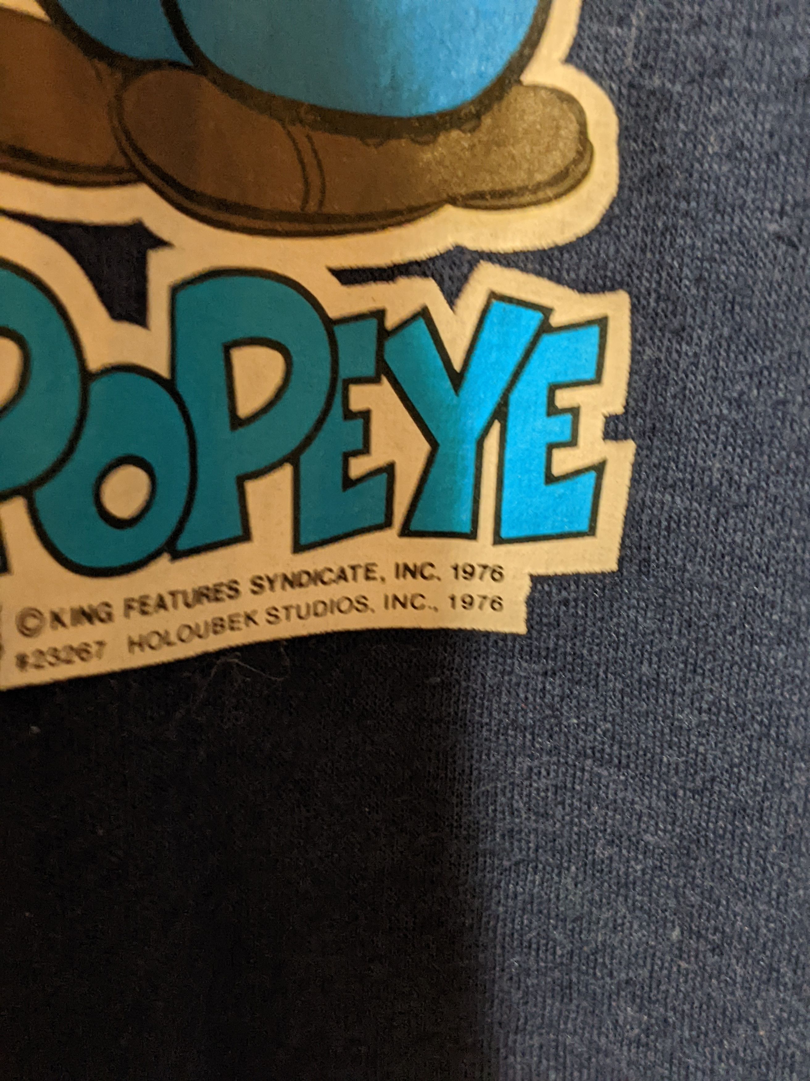 Vintage Vintage 1976 Popeyes Iron-ons Cartoon Made in USA T-shirt Size US S / EU 44-46 / 1 - 3 Thumbnail