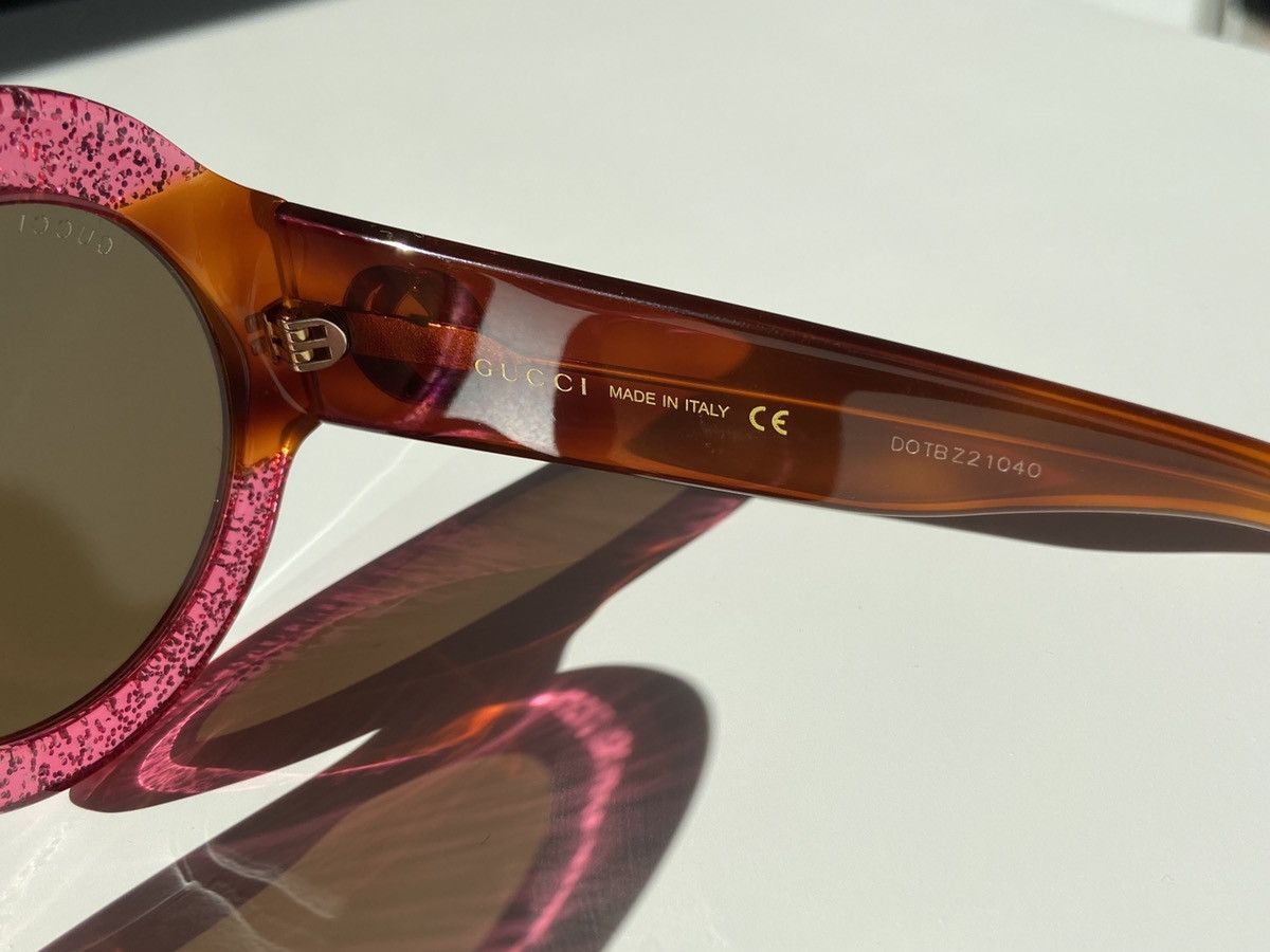 Gucci ★ OVERSIZED MASK PINK HONEY BROWN ROUND SUNGLASSES ★ Size ONE SIZE - 7 Thumbnail