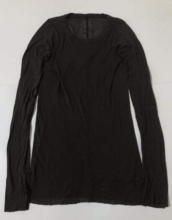 RICK OWENS DOUBLE LAYERED LONG SLEEVE T-SHIRT DUST FW23