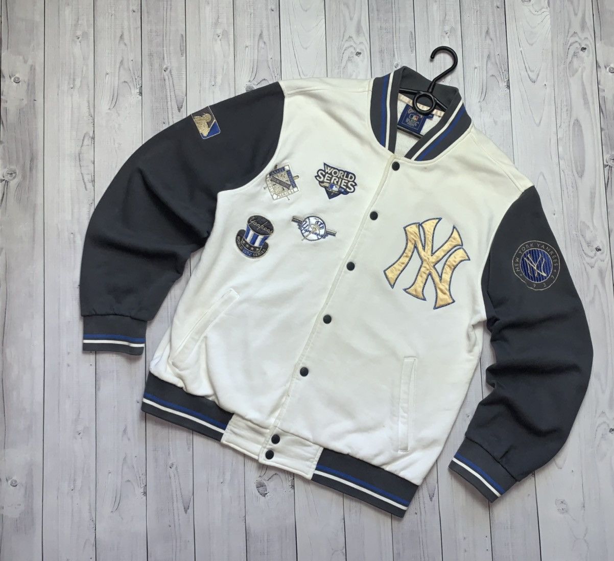 Majestic × New York Yankees × Vintage Vintage Bomber jacket New York Yankees Majestic rare size XL Size US XL / EU 56 / 4 - 1 Thumbnail